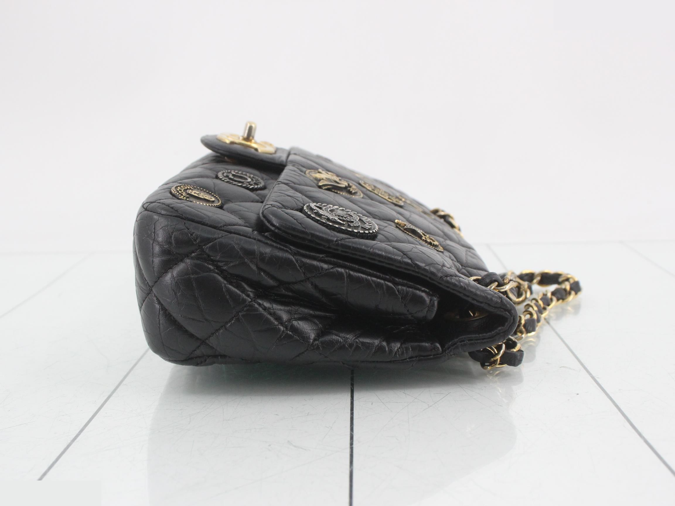 Paris/Dubai Matelassé Leather Medallion Turnlock Chain Shoulder Bag — view 3