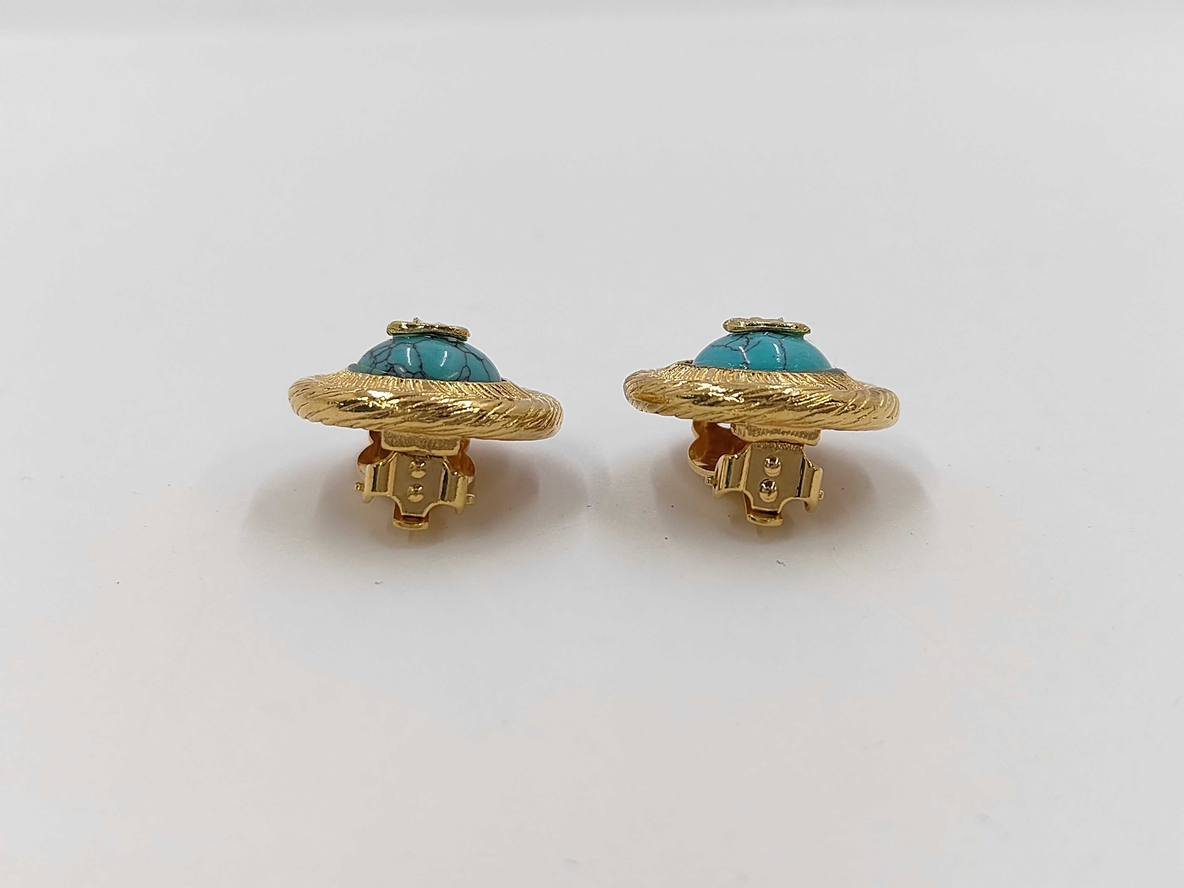 brand jewelry earrings with light blue stones. — view 2