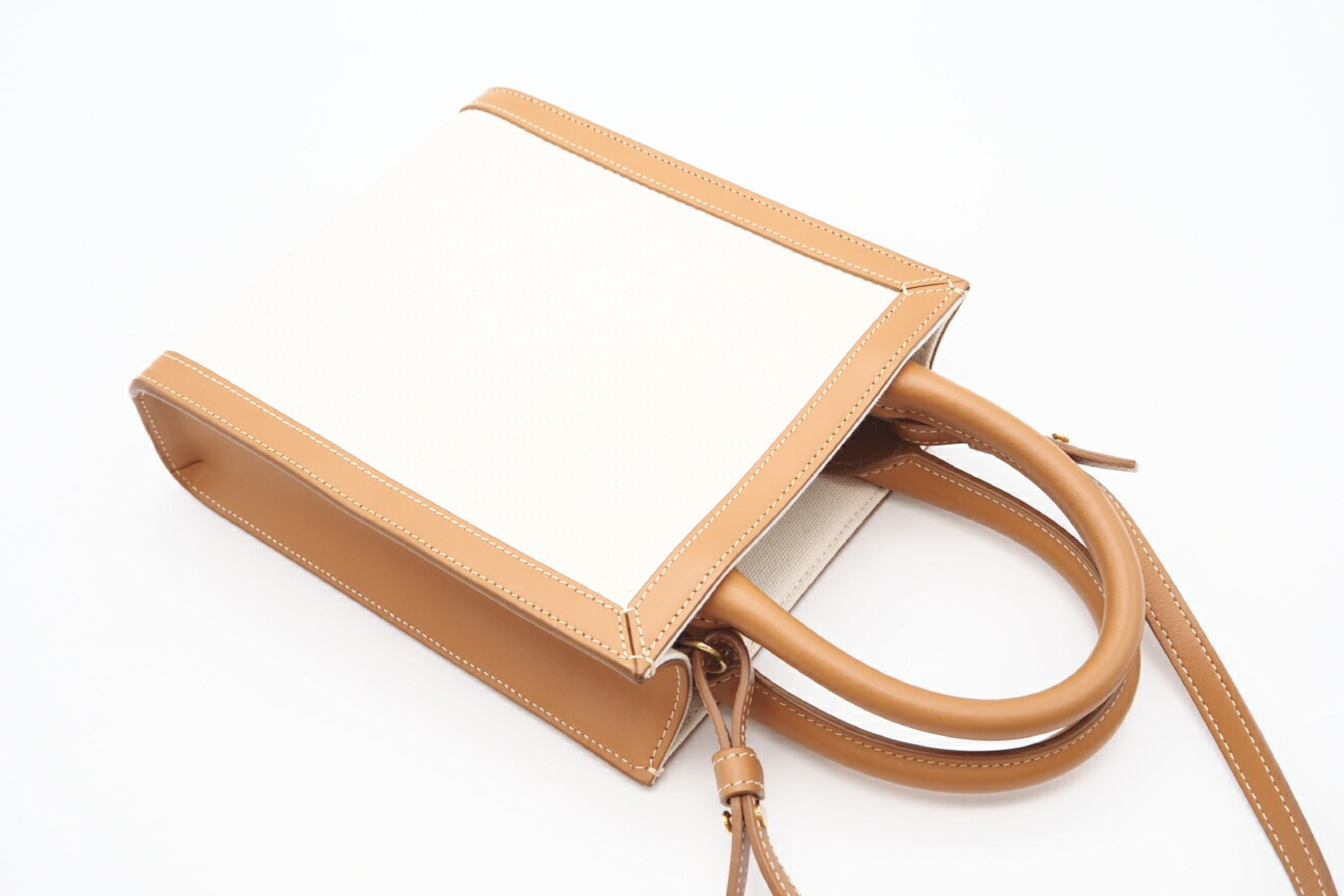 193302BNZ02NT Canvas Mini Vertical Cabas Natural Tan Bag with Dust Bag (Shoulder Bag) — view 3