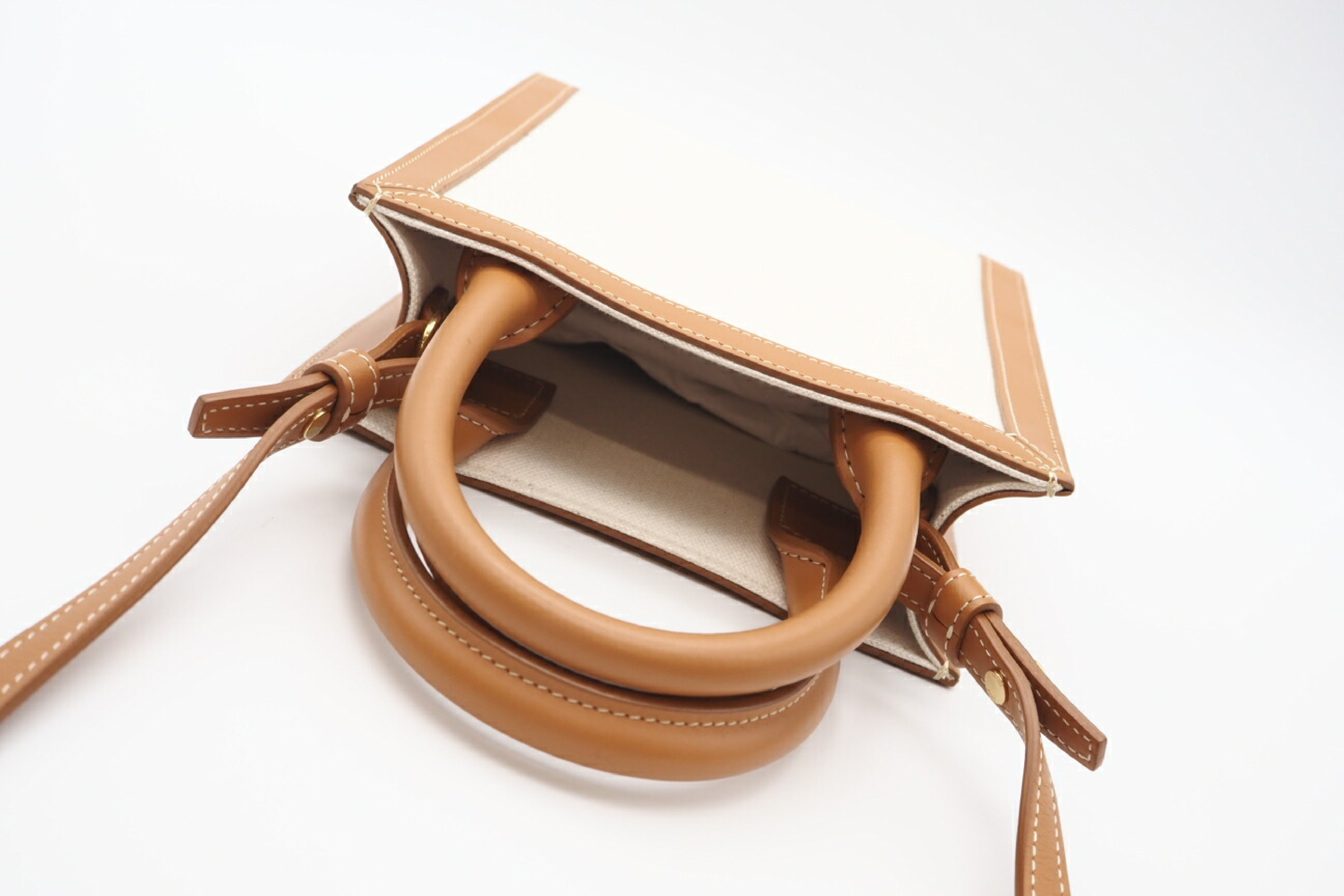 193302BNZ02NT Canvas Mini Vertical Cabas Natural Tan Bag with Dust Bag (Shoulder Bag) — view 8