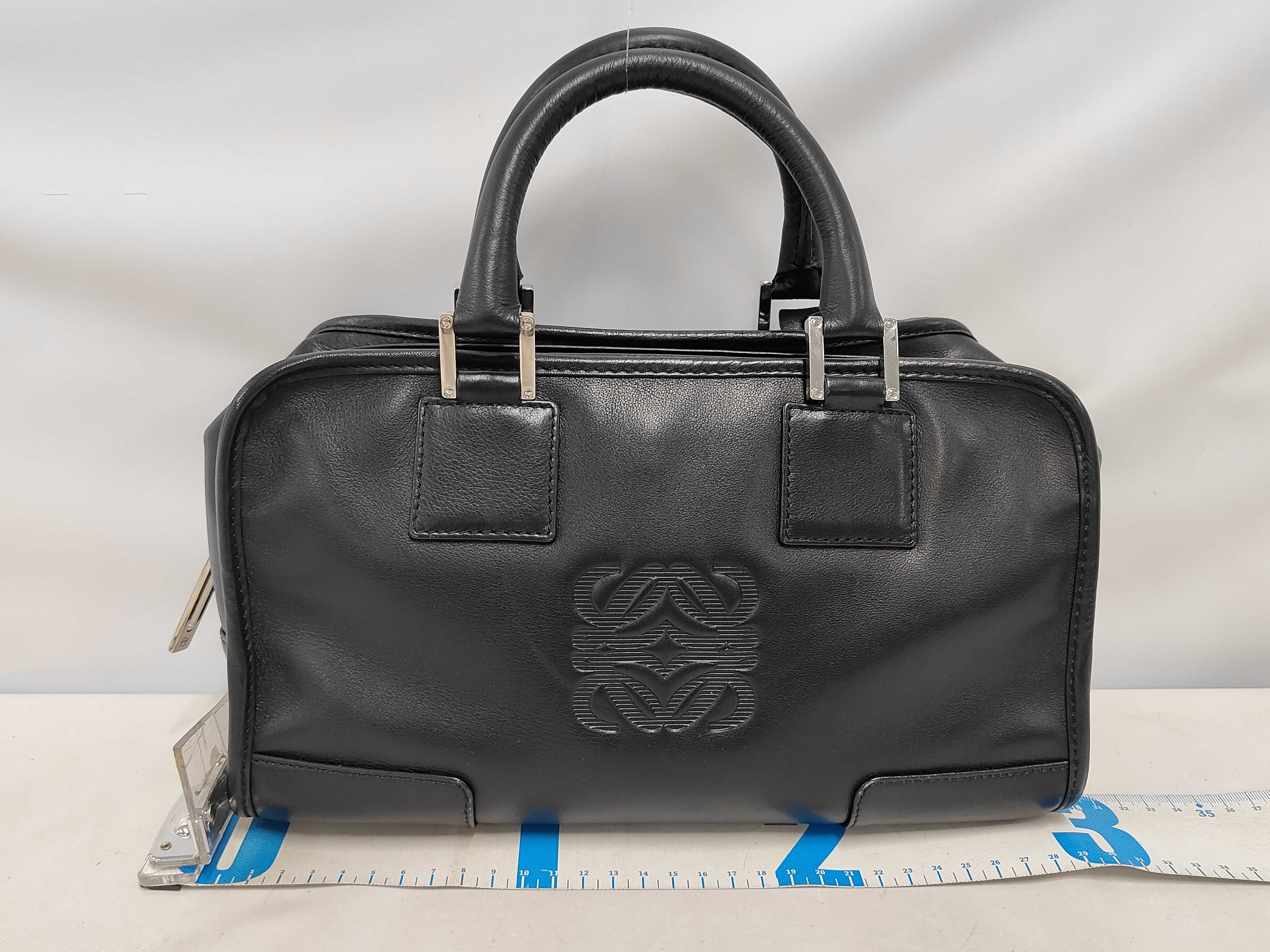 Amazona Anagram Black Leather Handbag with Dust Bag — view 2