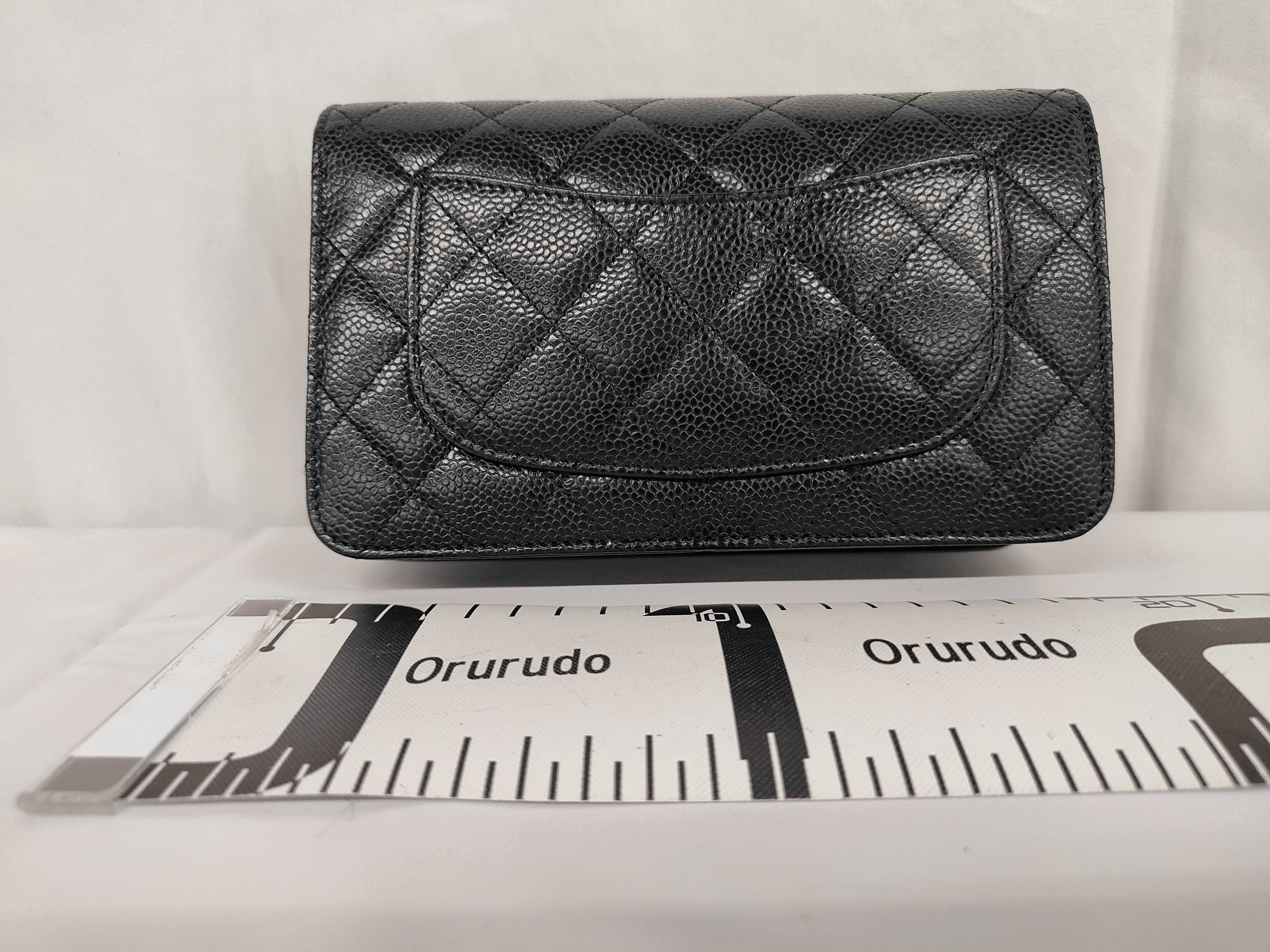 Matelassé Chain Wallet, Series 23, Caviar Leather, Black, Silver Hardware, Shoulder Bag — view 2
