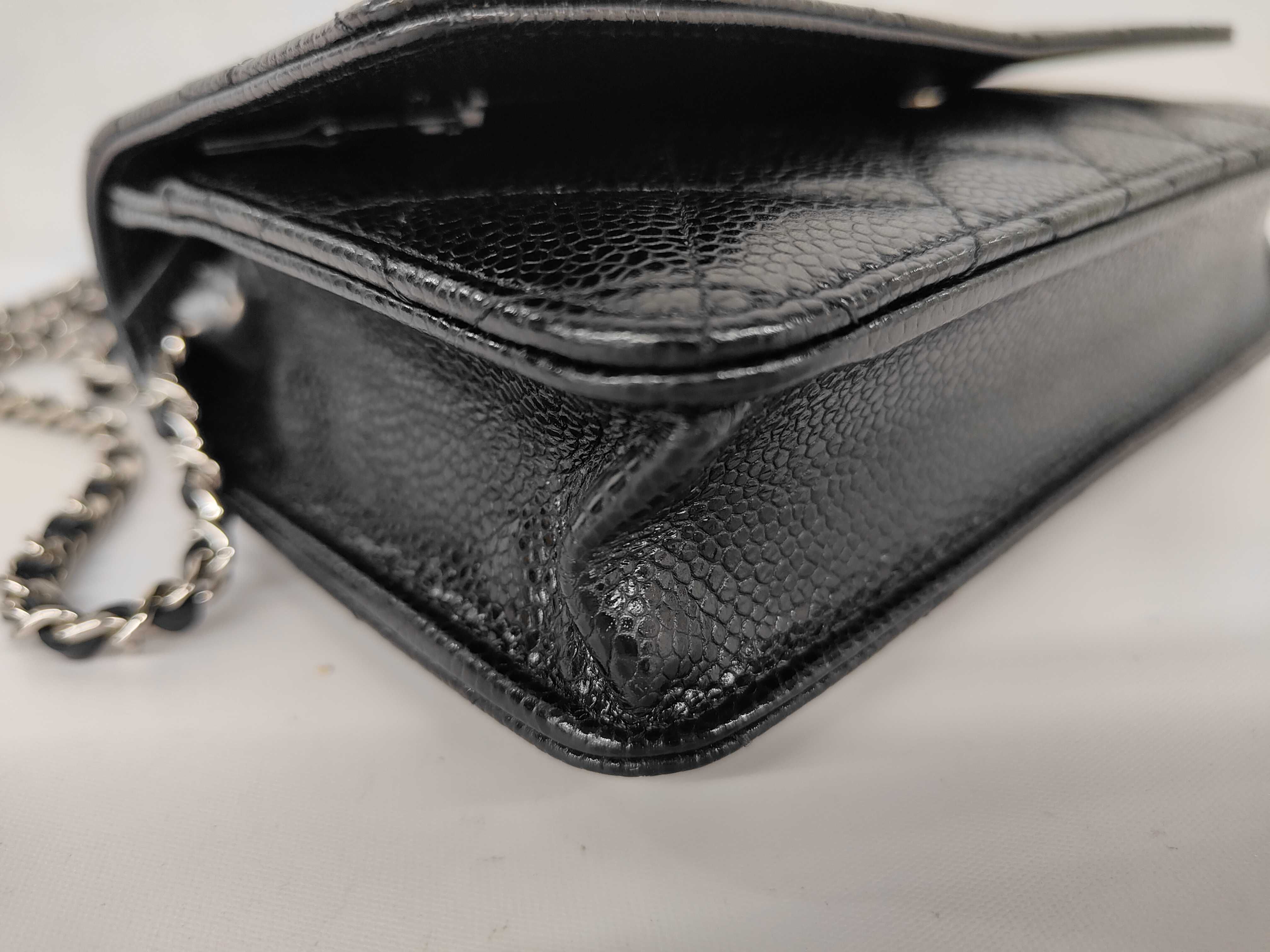 Matelassé Chain Wallet, Series 23, Caviar Leather, Black, Silver Hardware, Shoulder Bag — view 7