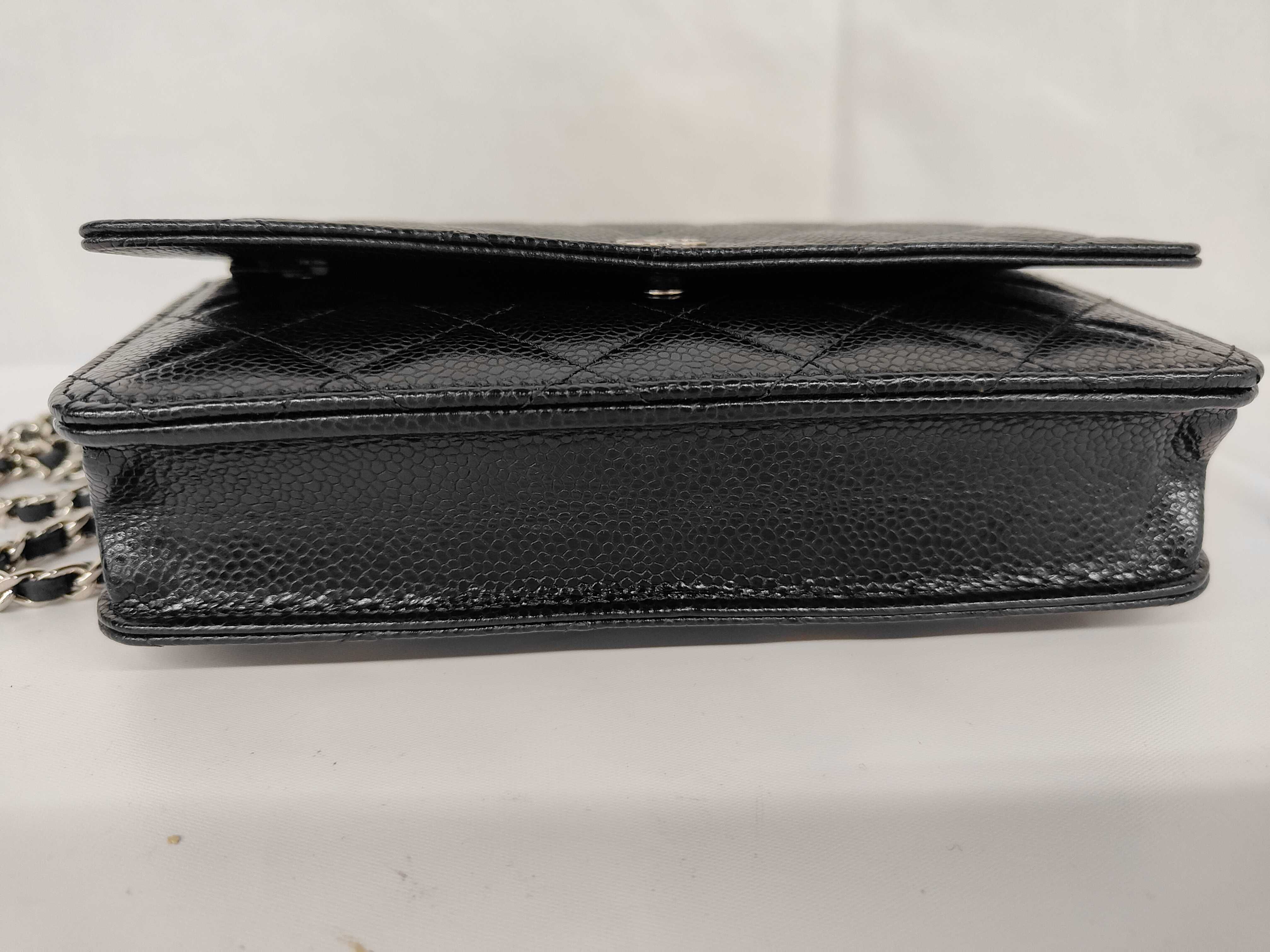 Matelassé Chain Wallet, Series 23, Caviar Leather, Black, Silver Hardware, Shoulder Bag — view 8