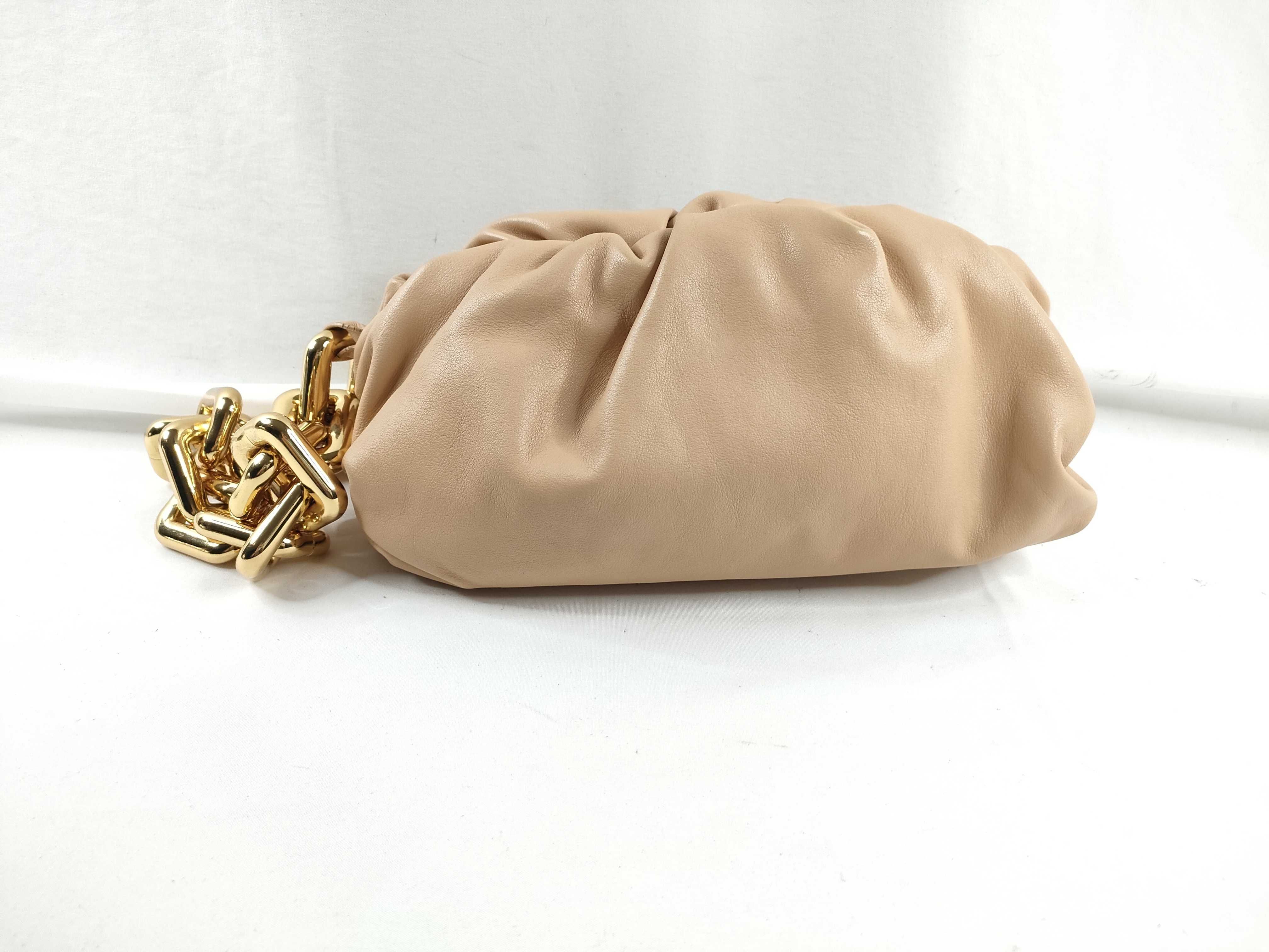 The Chain Pouch Beige Shoulder Bag