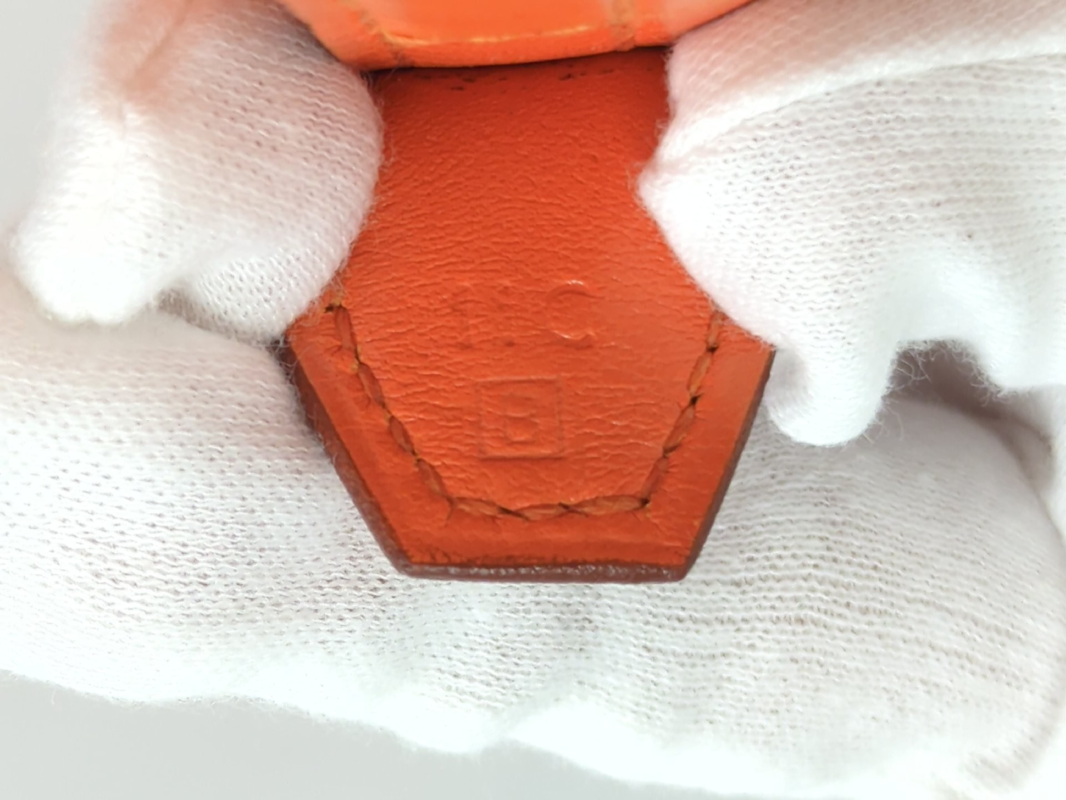 Bolide 35 Orange Gold Hardware B Stamp Tote Bag — view 12