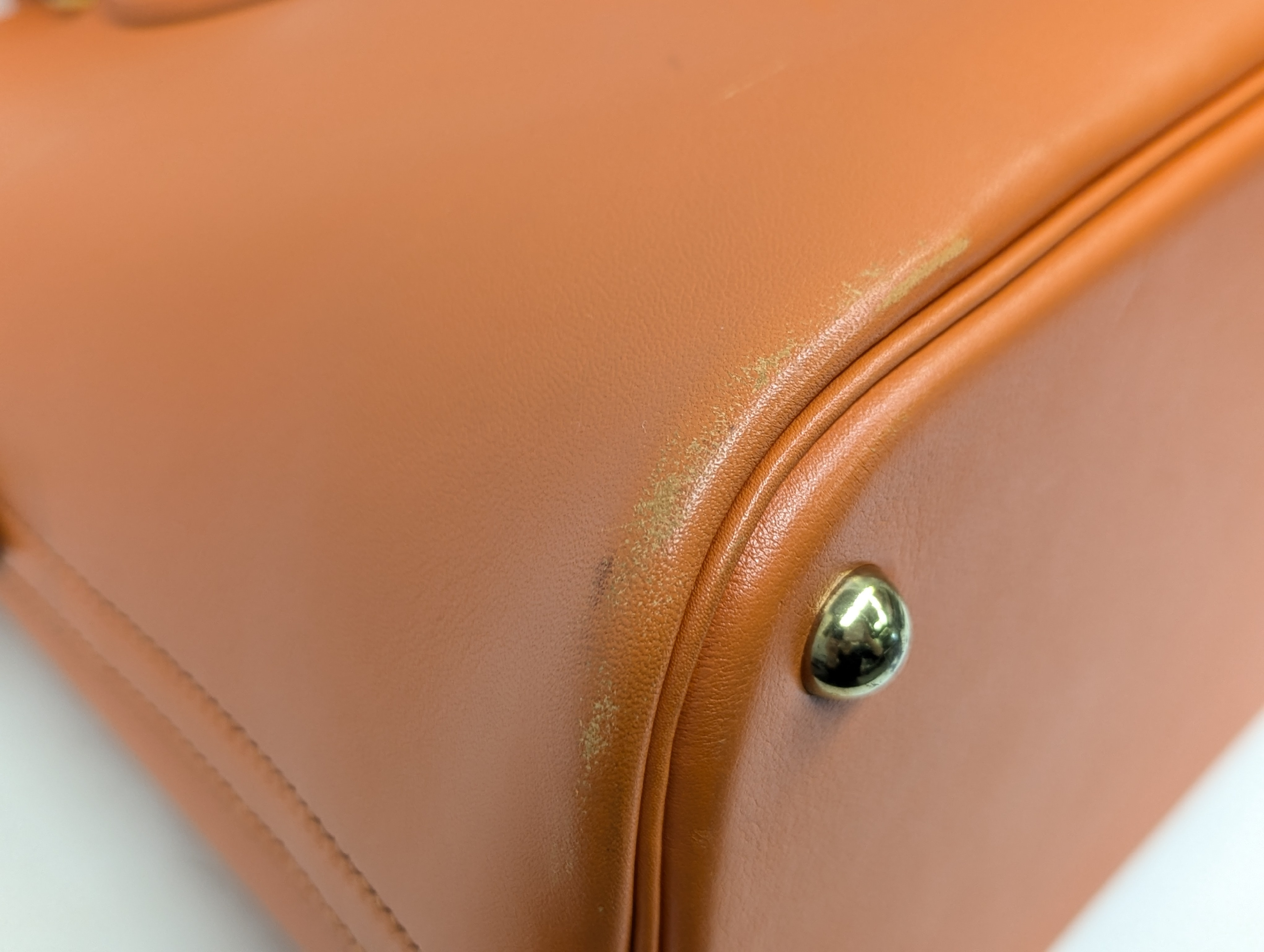 Bolide 35 Orange Gold Hardware B Stamp Tote Bag — view 3