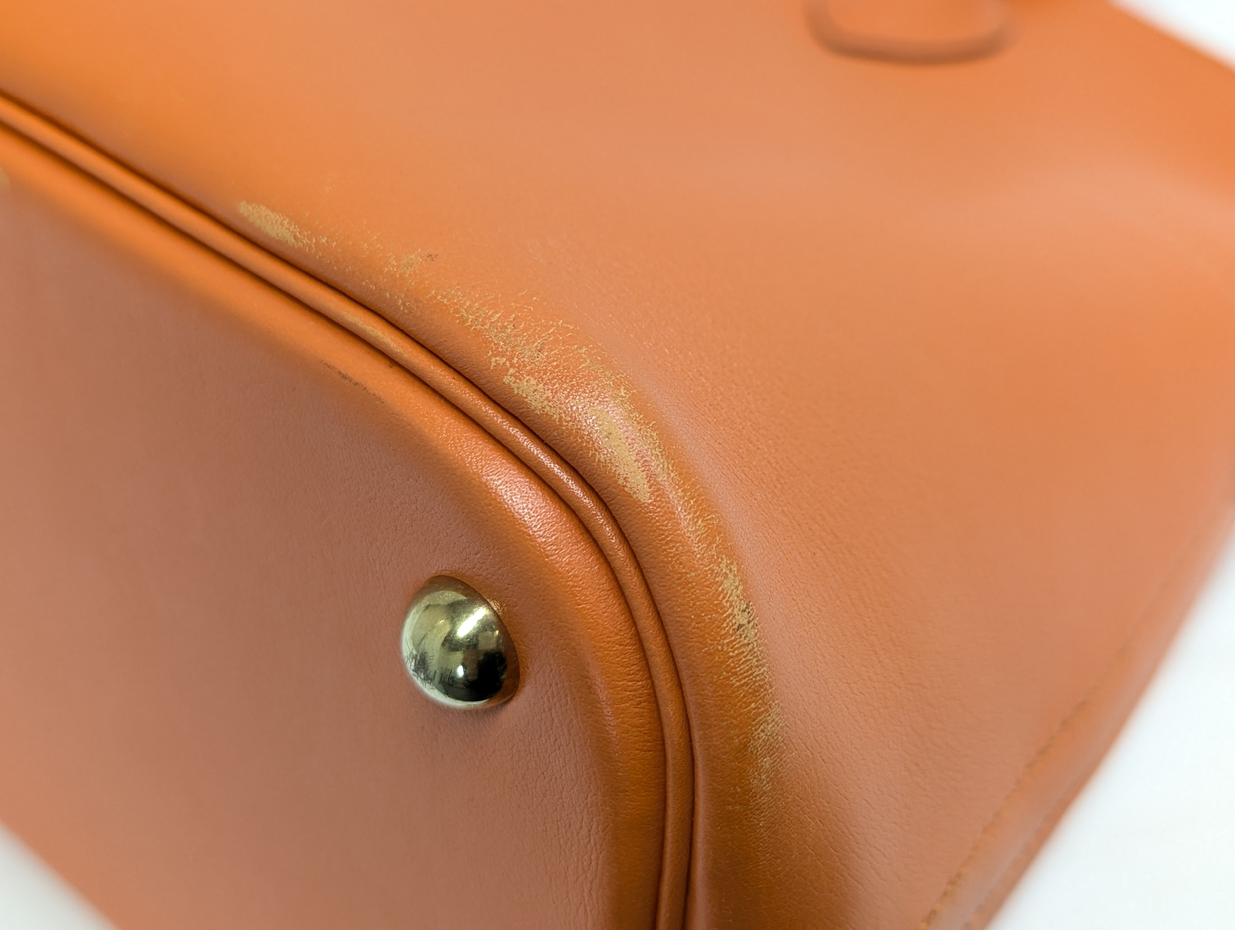 Bolide 35 Orange Gold Hardware B Stamp Tote Bag — view 4