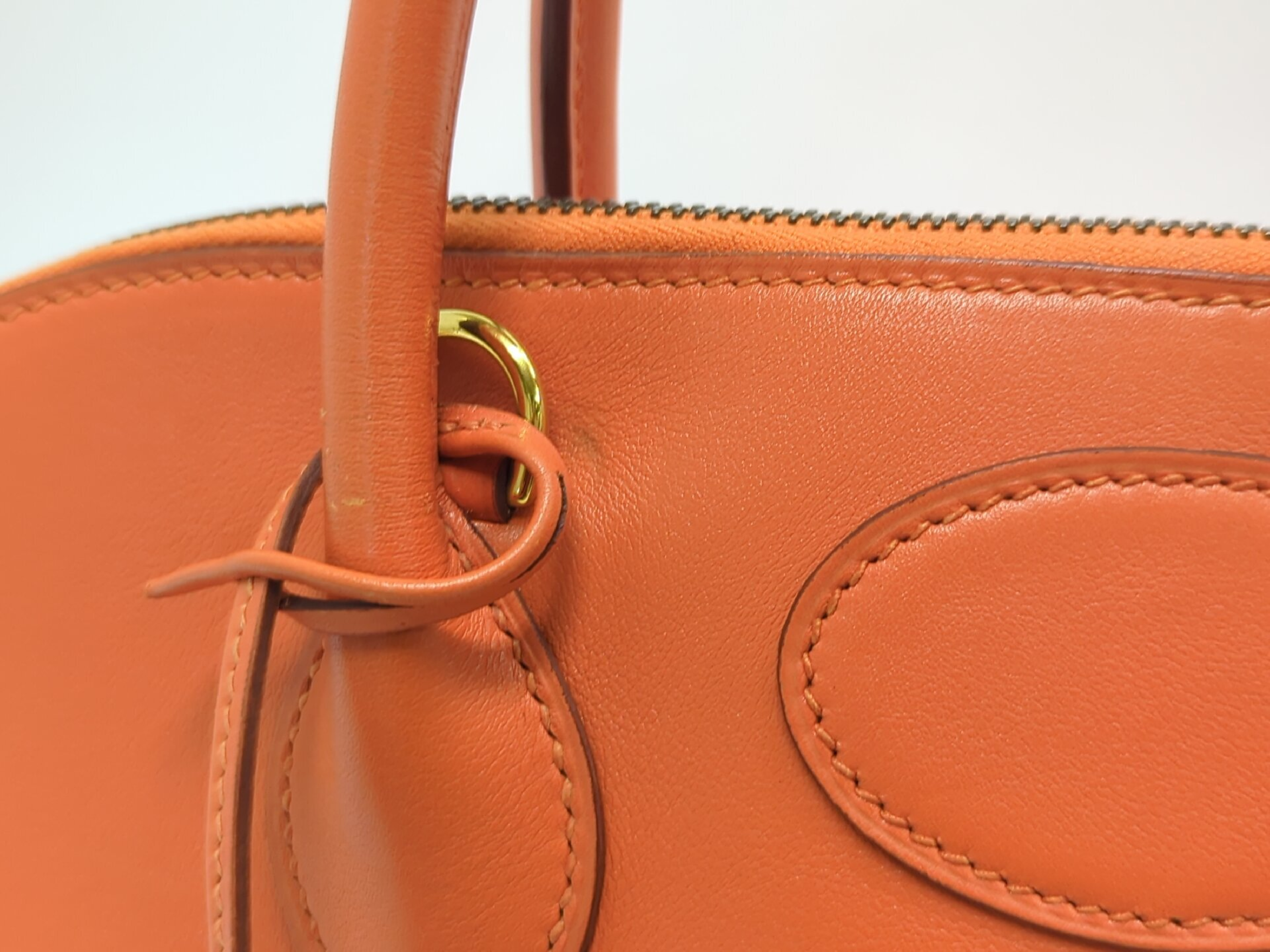 Bolide 35 Orange Gold Hardware B Stamp Tote Bag — view 7
