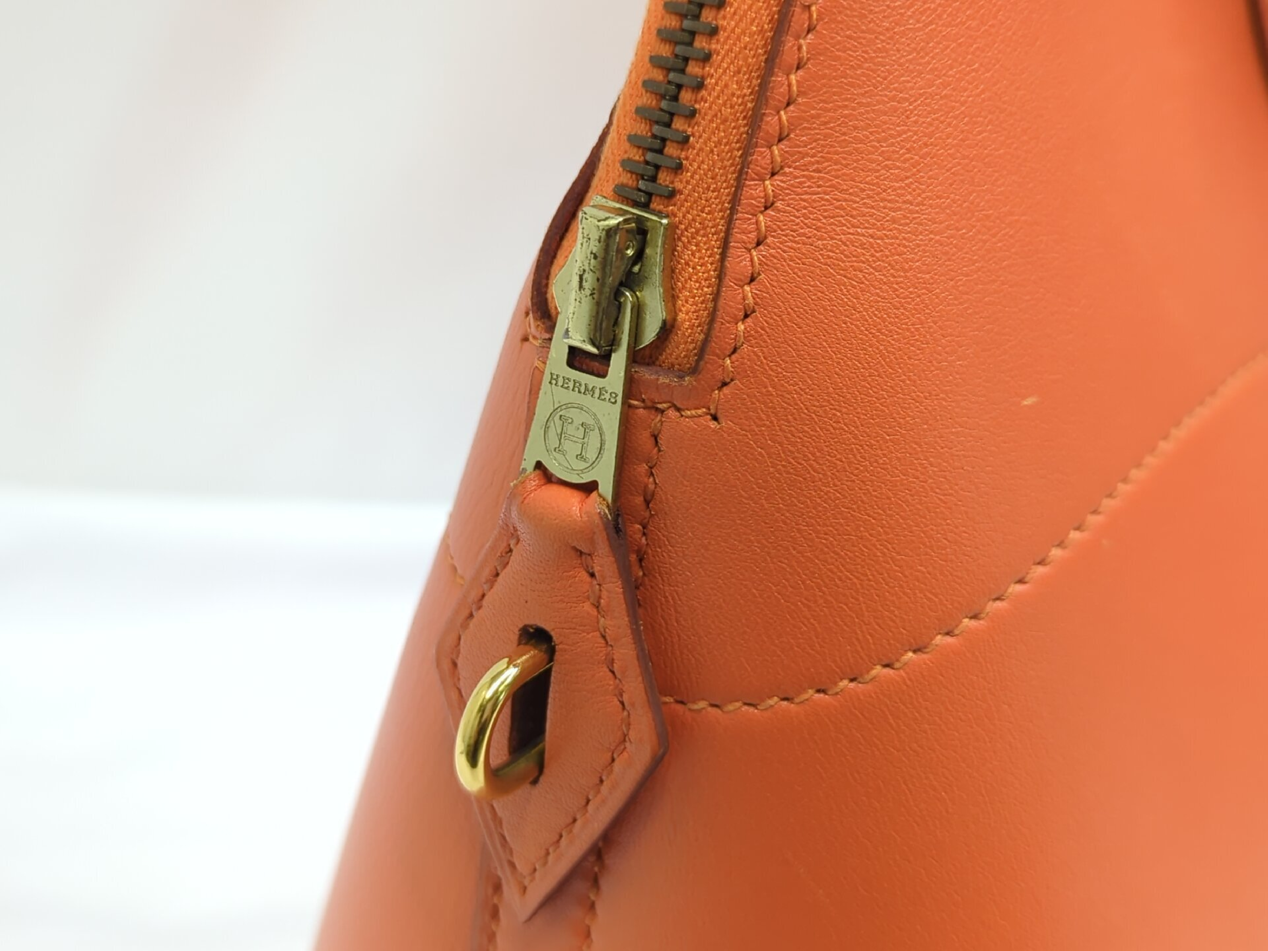 Bolide 35 Orange Gold Hardware B Stamp Tote Bag — view 8