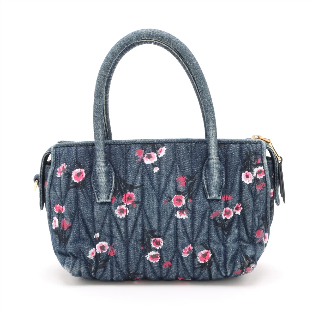 Matelasse Denim x Leather 2WAY Handbag Blue — view 2