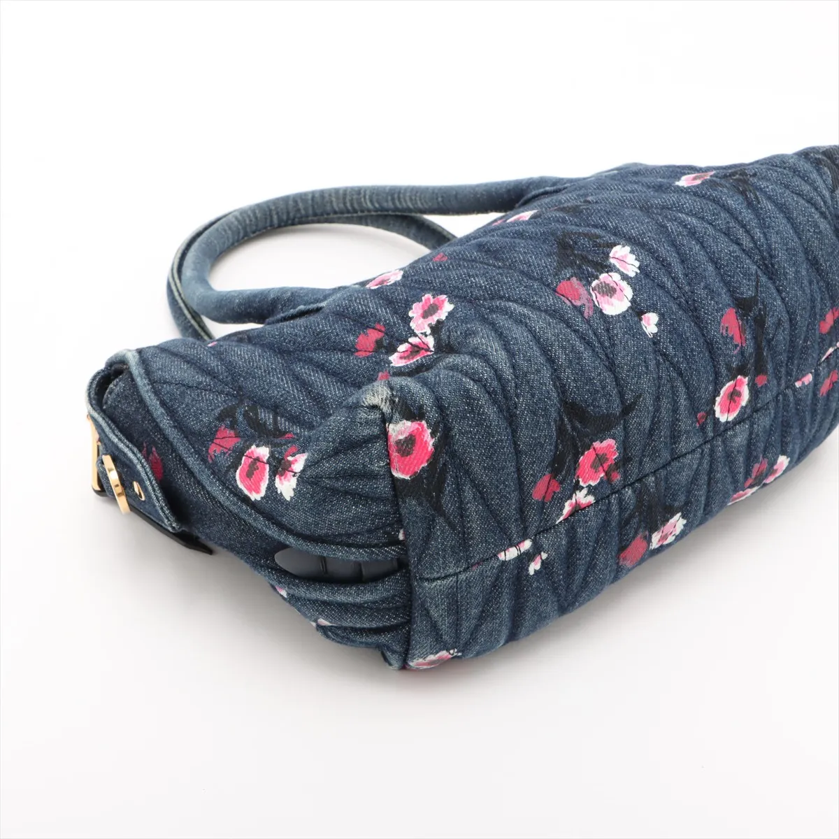 Matelasse Denim x Leather 2WAY Handbag Blue — view 4