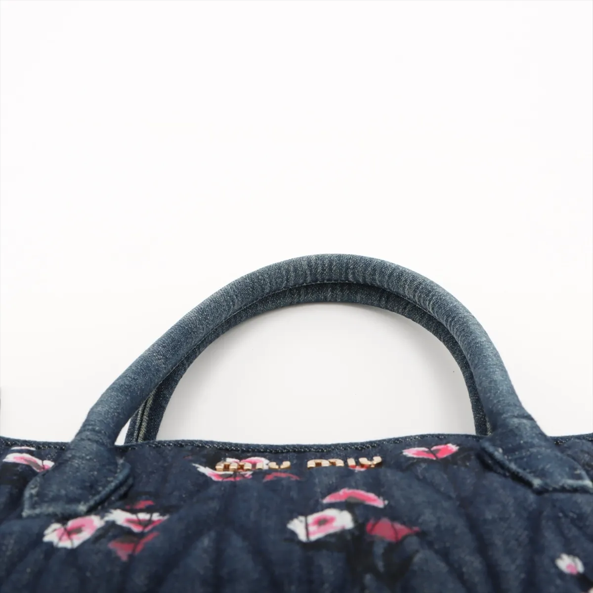 Matelasse Denim x Leather 2WAY Handbag Blue — view 6