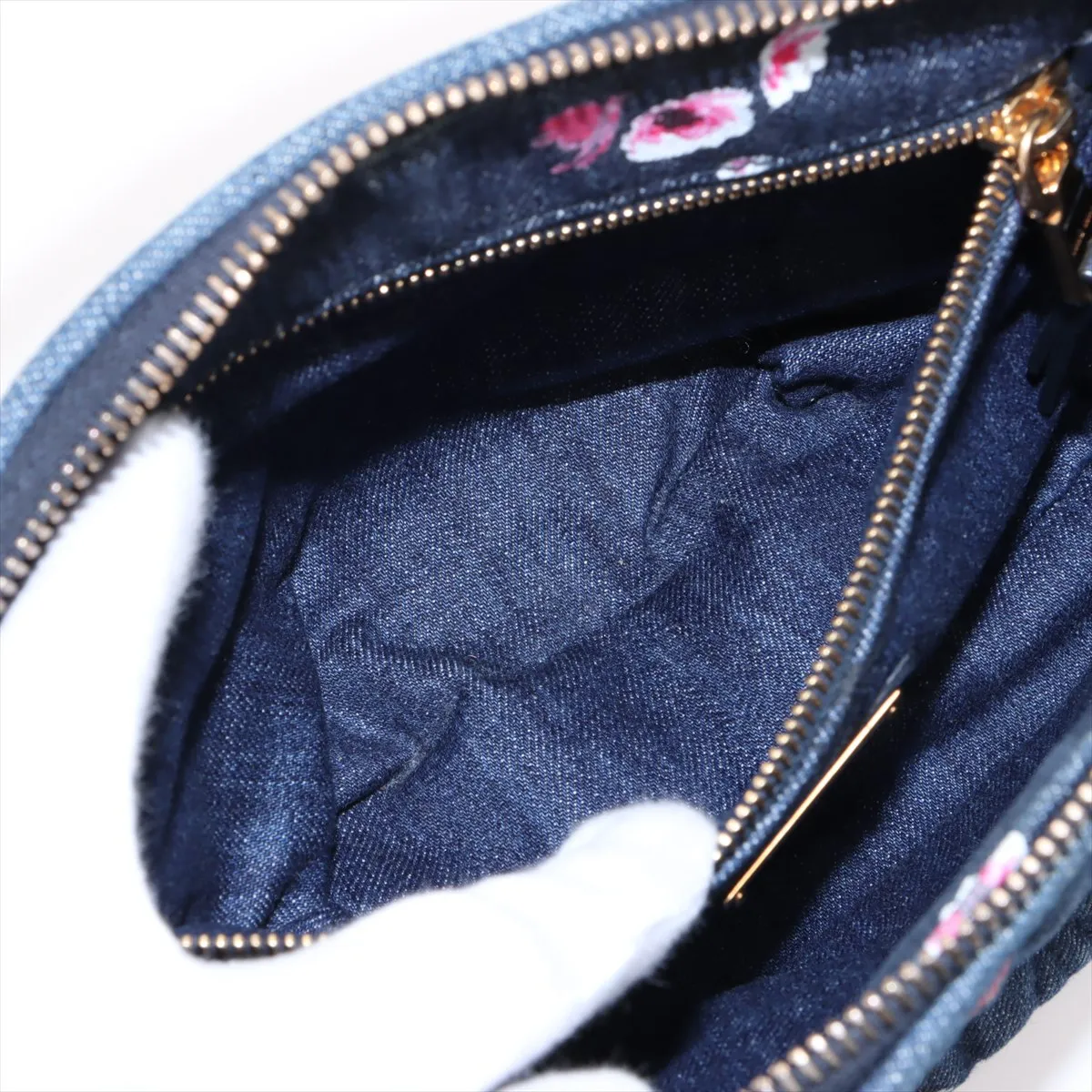 Matelasse Denim x Leather 2WAY Handbag Blue — view 9