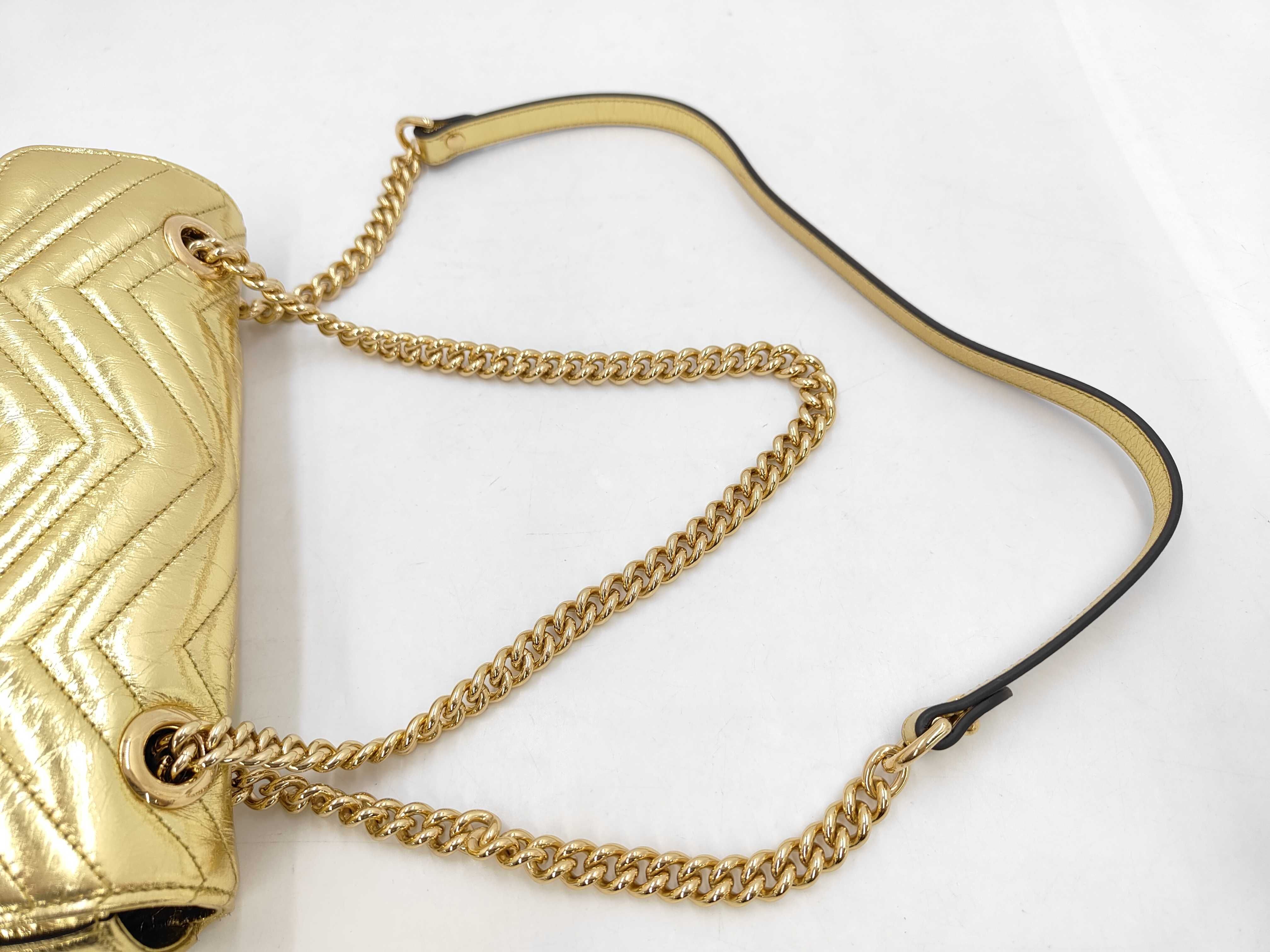 GG Marmont Chain Shoulder Bag, Gold, 443497 (Shoulder Bag) — view 5