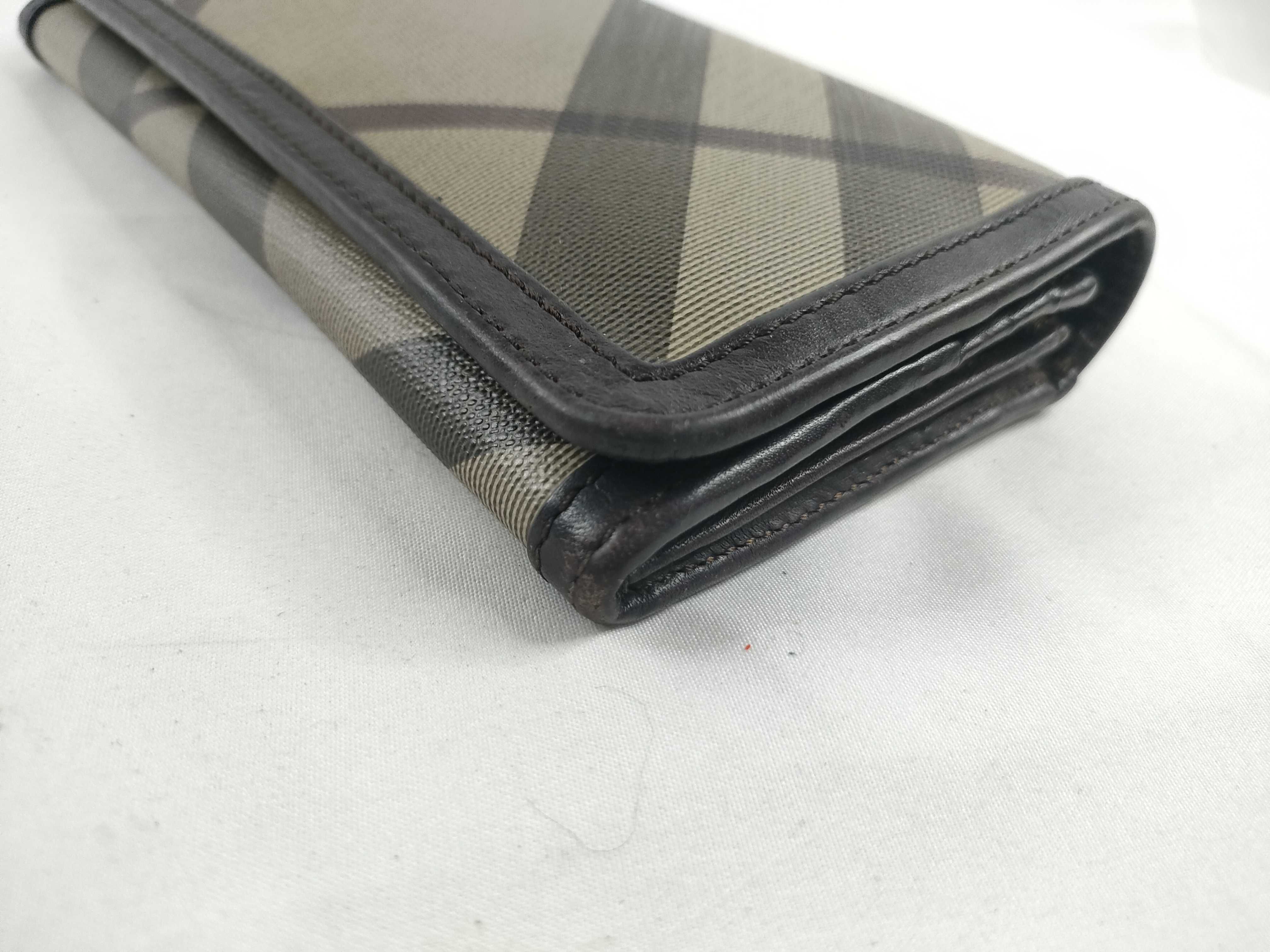 Check PVC Leather Long Wallet — view 3