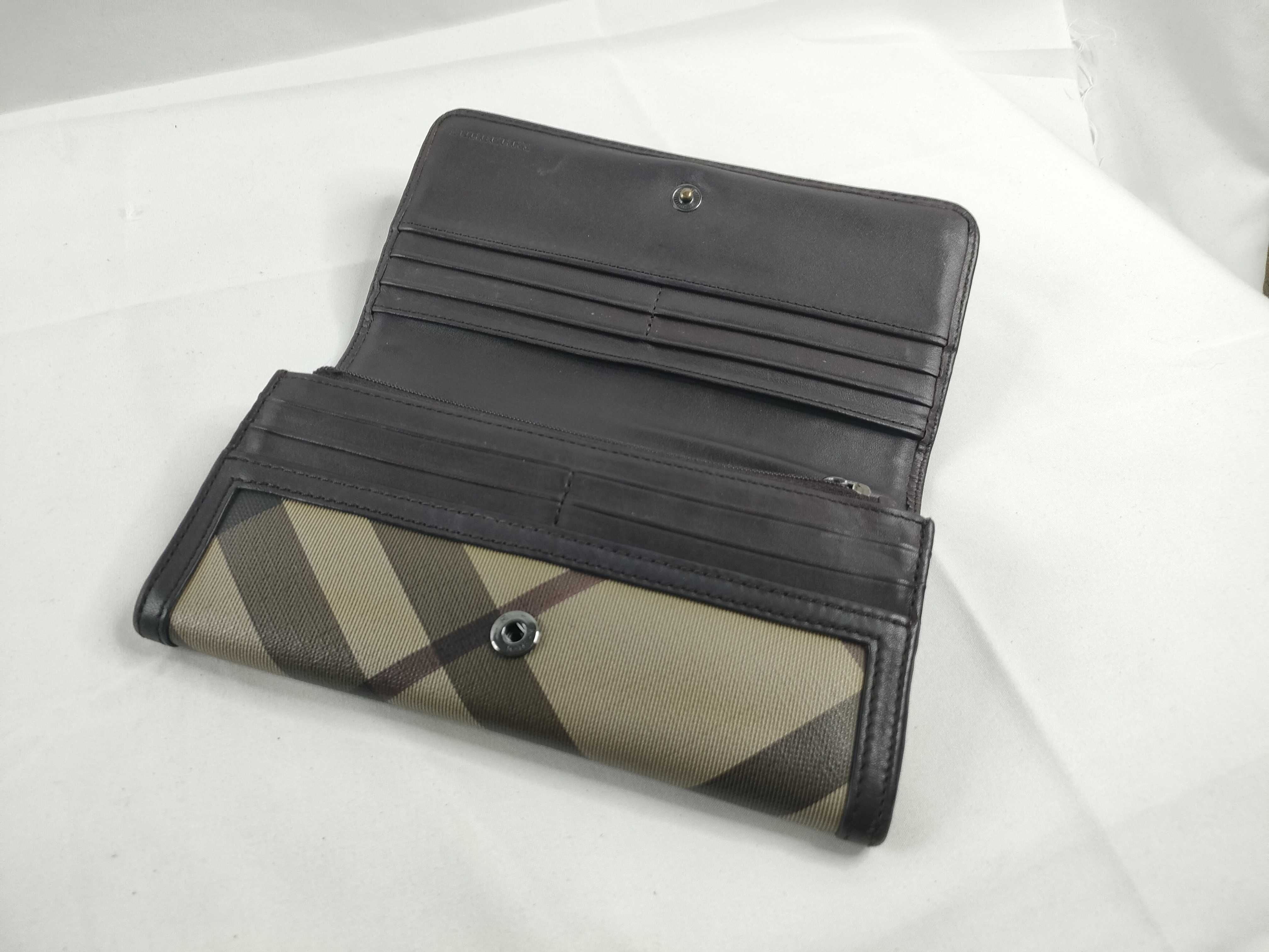 Check PVC Leather Long Wallet — view 8