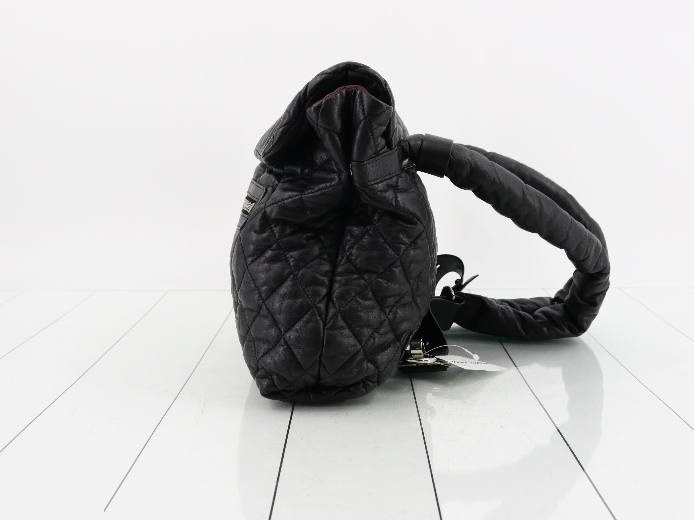 Coco Cocoon Leather Backpack with Coco Mark - Black — view 3