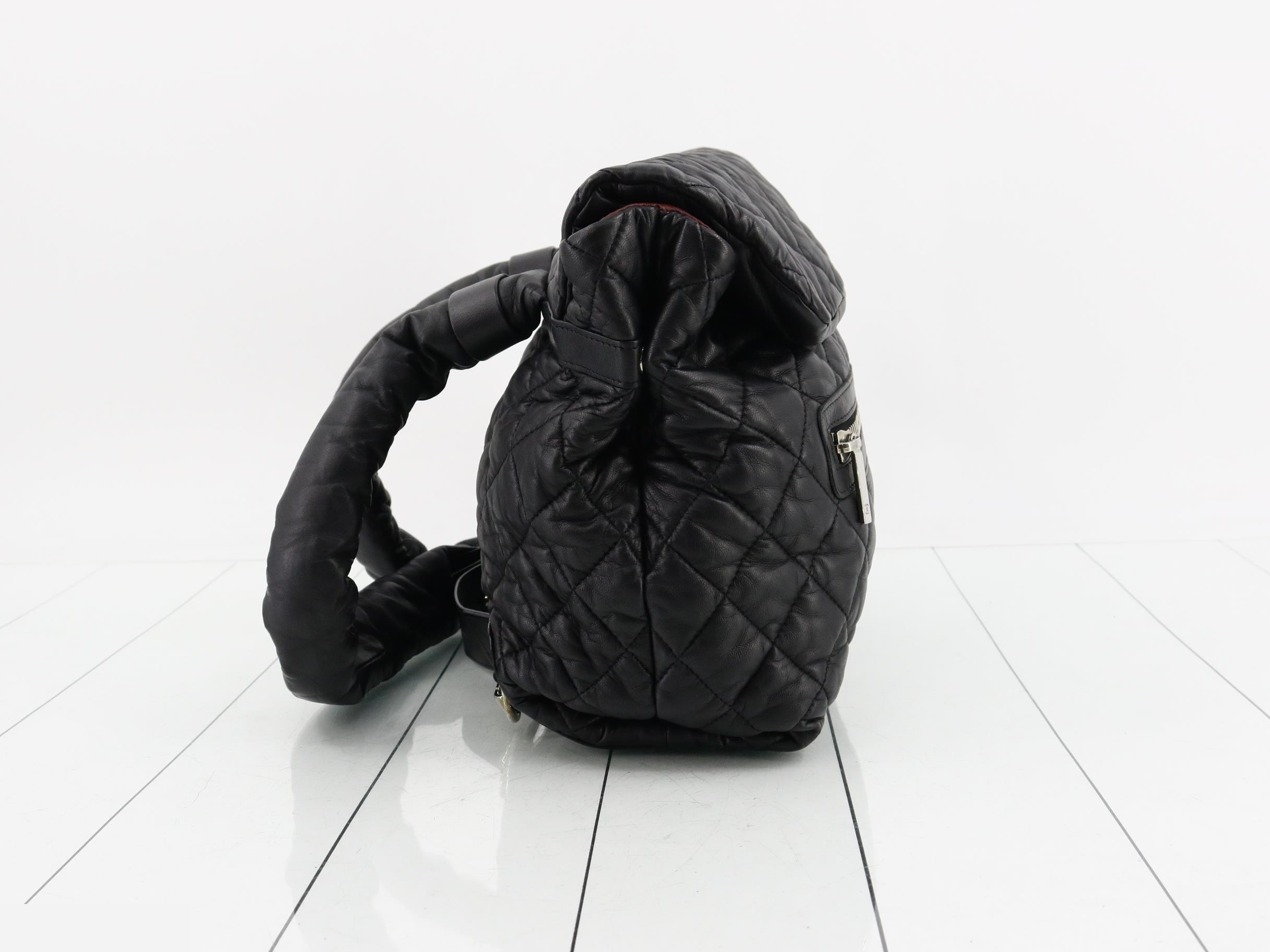 Coco Cocoon Leather Backpack with Coco Mark - Black — view 4
