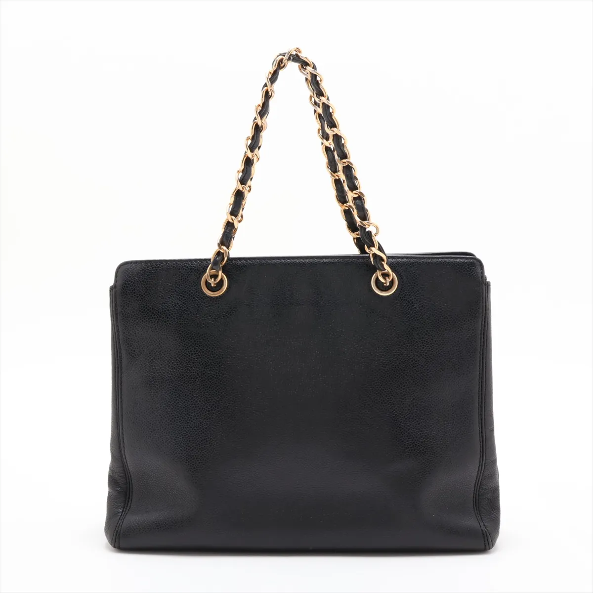 Logo Caviar Skin Chain Shoulder Bag, Black with Gold Hardware, 5094962 (Serial Number 5) — view 2