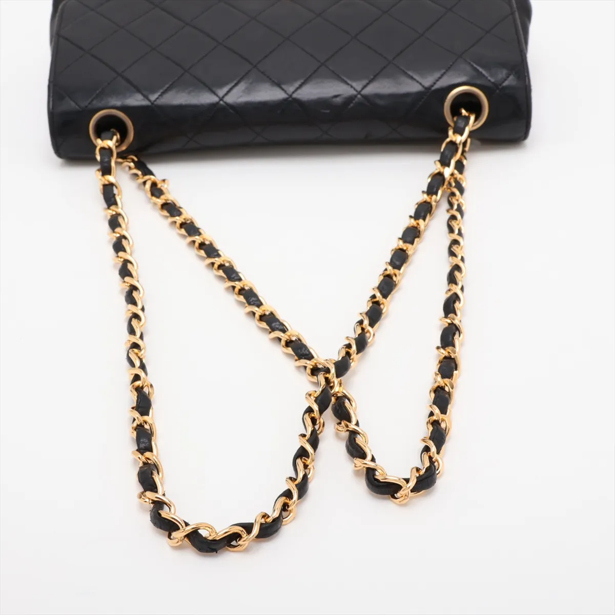Matelassé Lambskin Double Flap Double Chain Bag, Black with Gold Hardware, Item No. 1246675 (Serial Number 1) — view 5