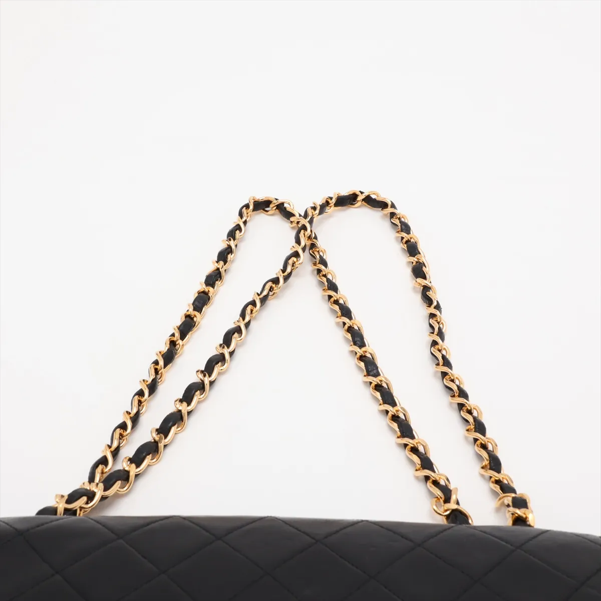 Matelassé Lambskin Double Flap Double Chain Bag, Black with Gold Hardware, Item No. 1246675 (Serial Number 1) — view 6