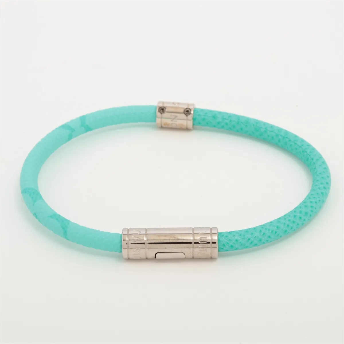 BC0223 Bracelet, 19, Metal x Leather, Green x Silver, — view 2