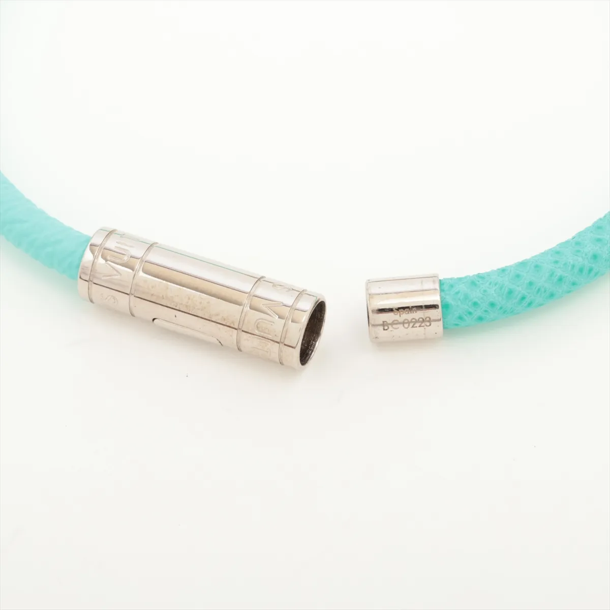 BC0223 Bracelet, 19, Metal x Leather, Green x Silver, — view 5