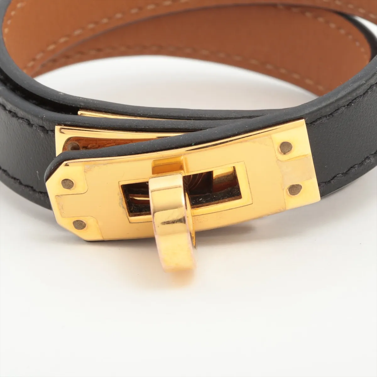Kelly Double Tour A2017 Bracelet Leather x GP Black x Gold — view 3