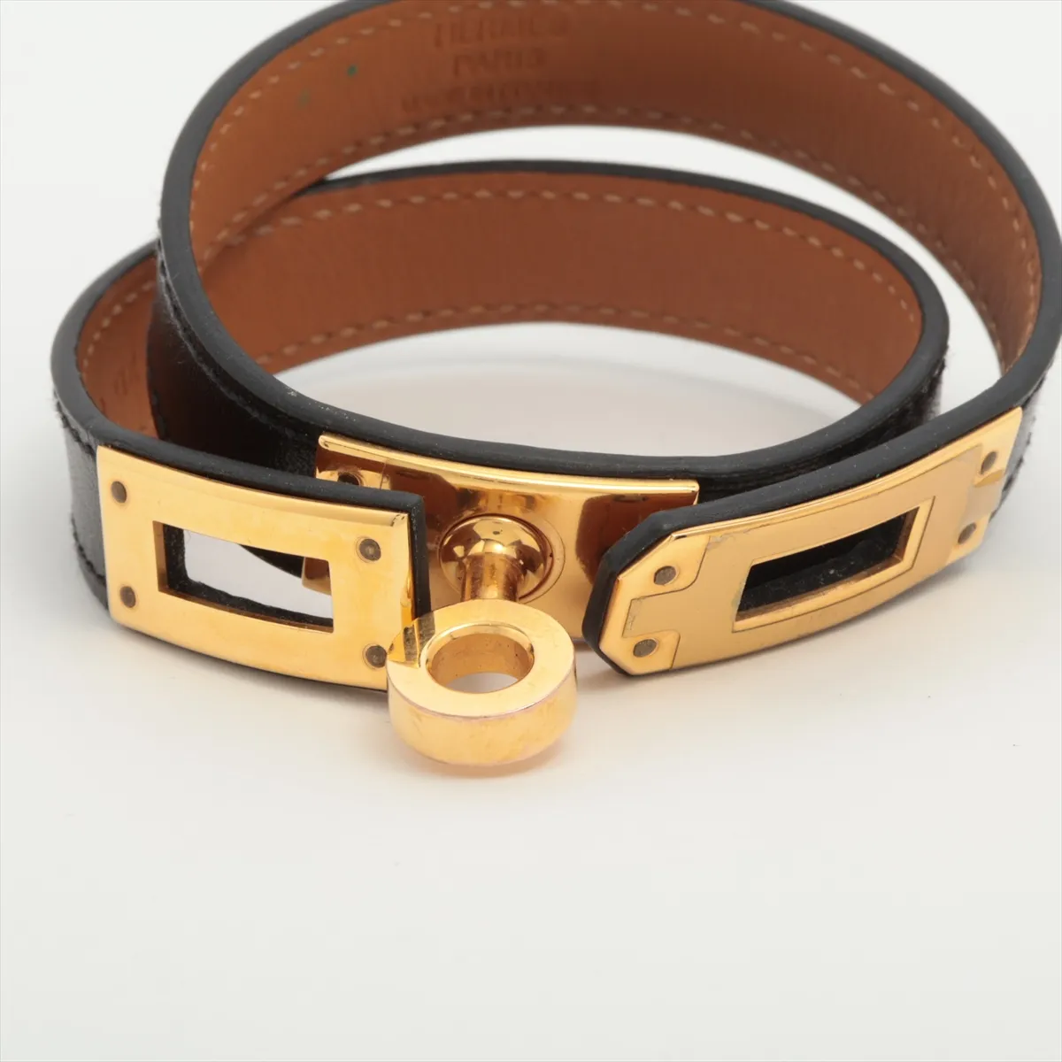Kelly Double Tour A2017 Bracelet Leather x GP Black x Gold — view 5
