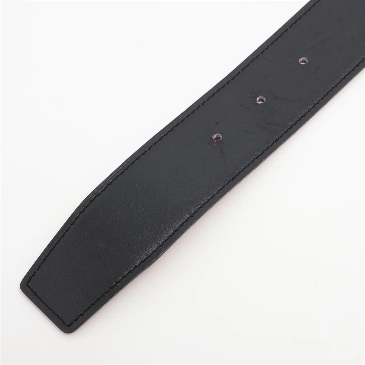 H d'Ancre W:2024 Belt, Size 80, Box Calf x Togo Leather, Black x Gold. Shows signs of wear including — view 3