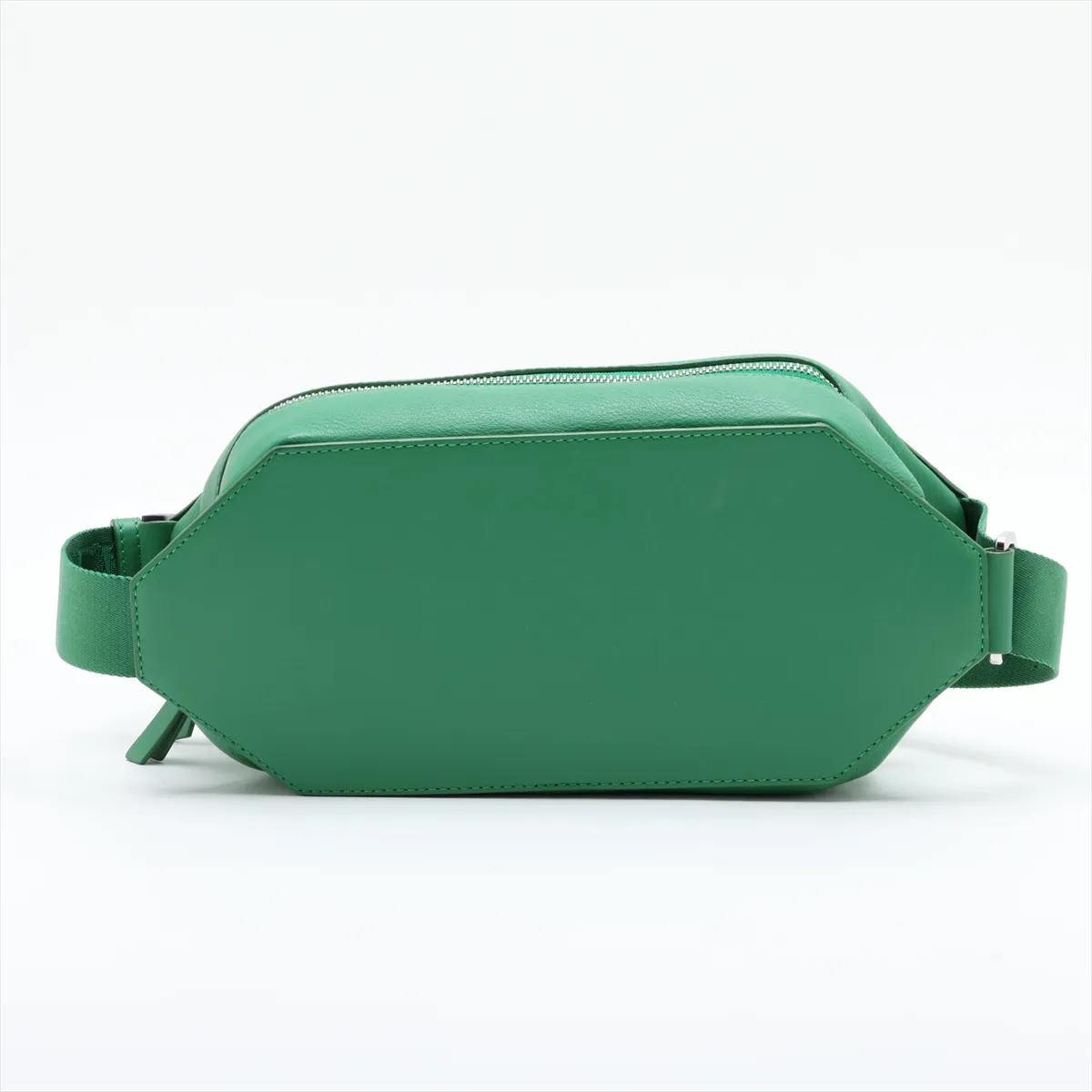 Convertible Sling Leather Waist Pouch, Green — view 2