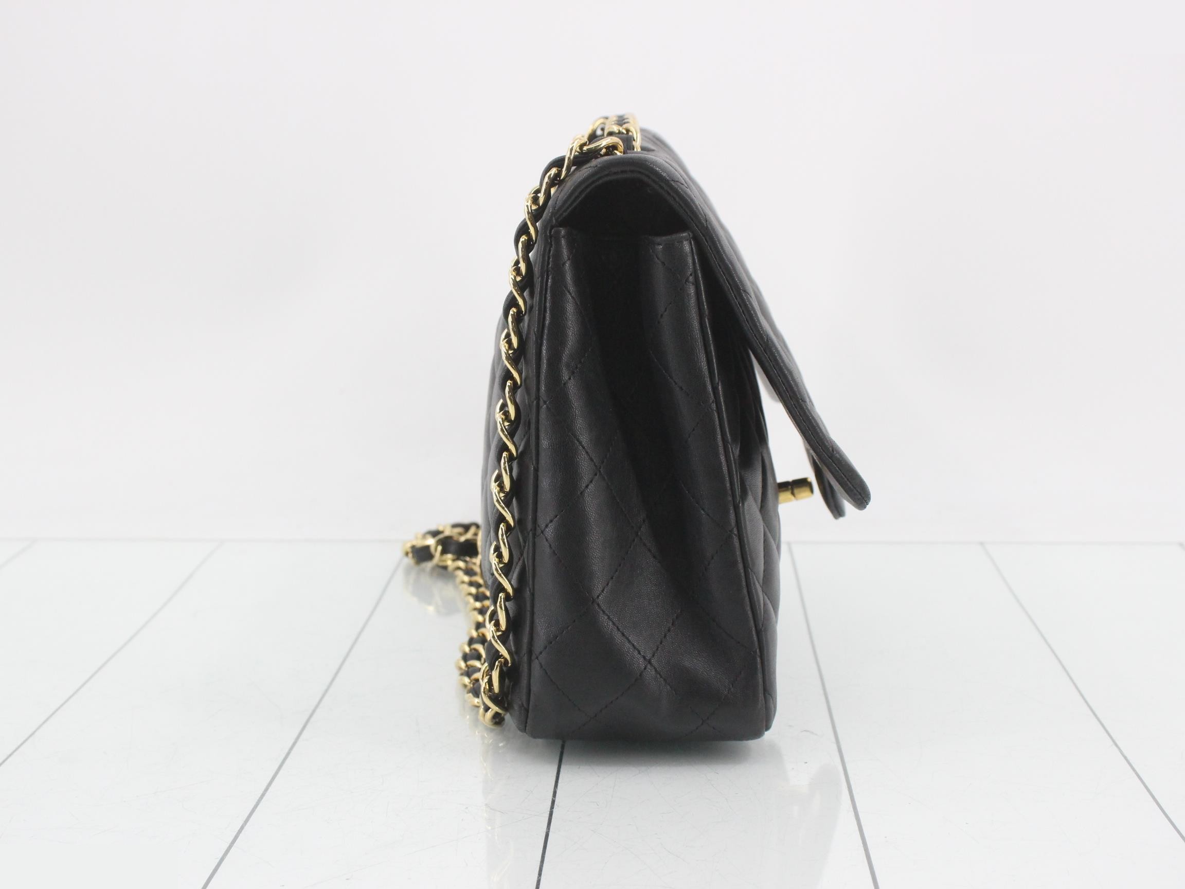 Large Matelassé 30 Lambskin Turnlock Double Chain Shoulder Bag — view 4