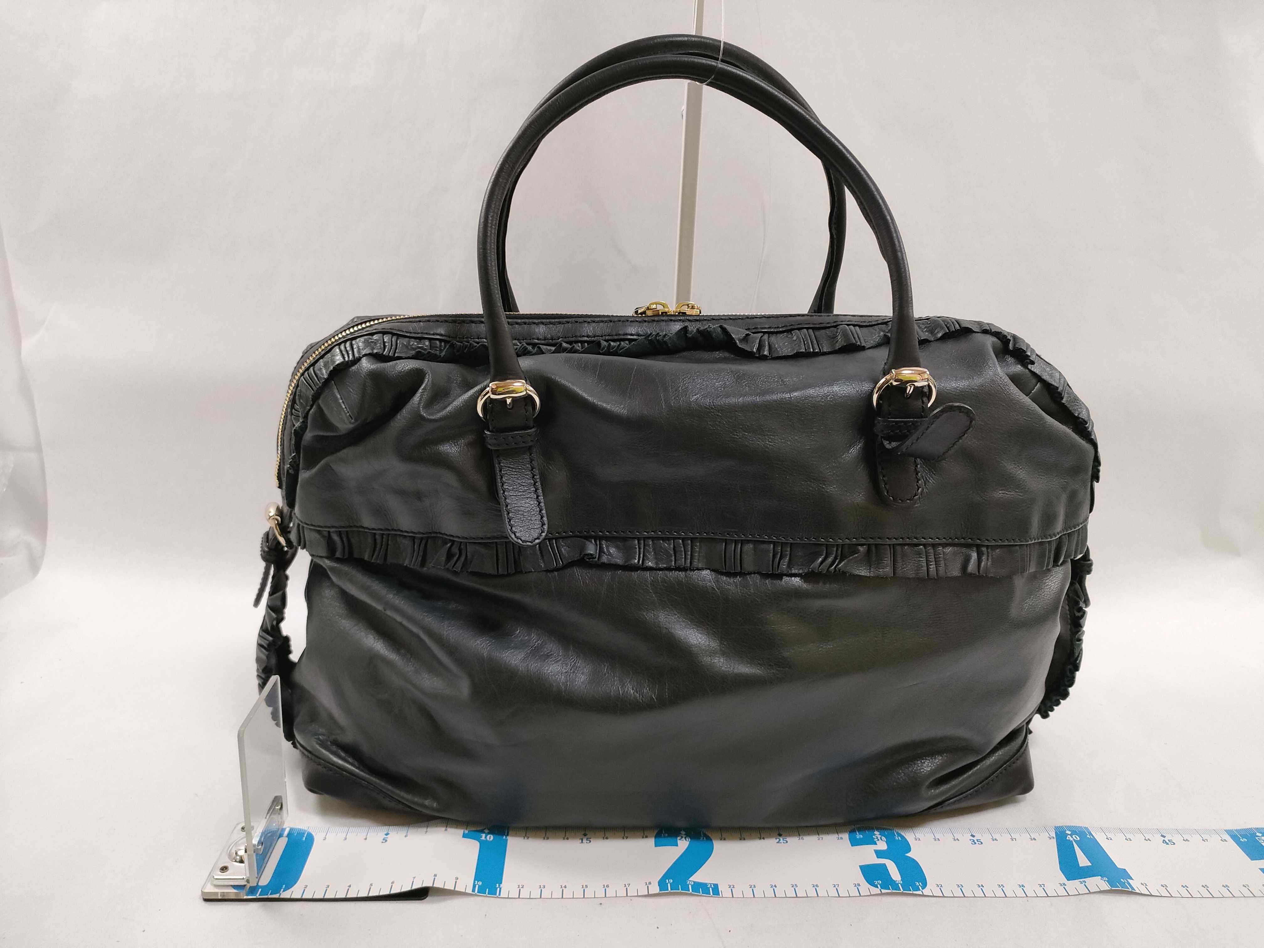 189847 Leather Handbag, Black — view 2