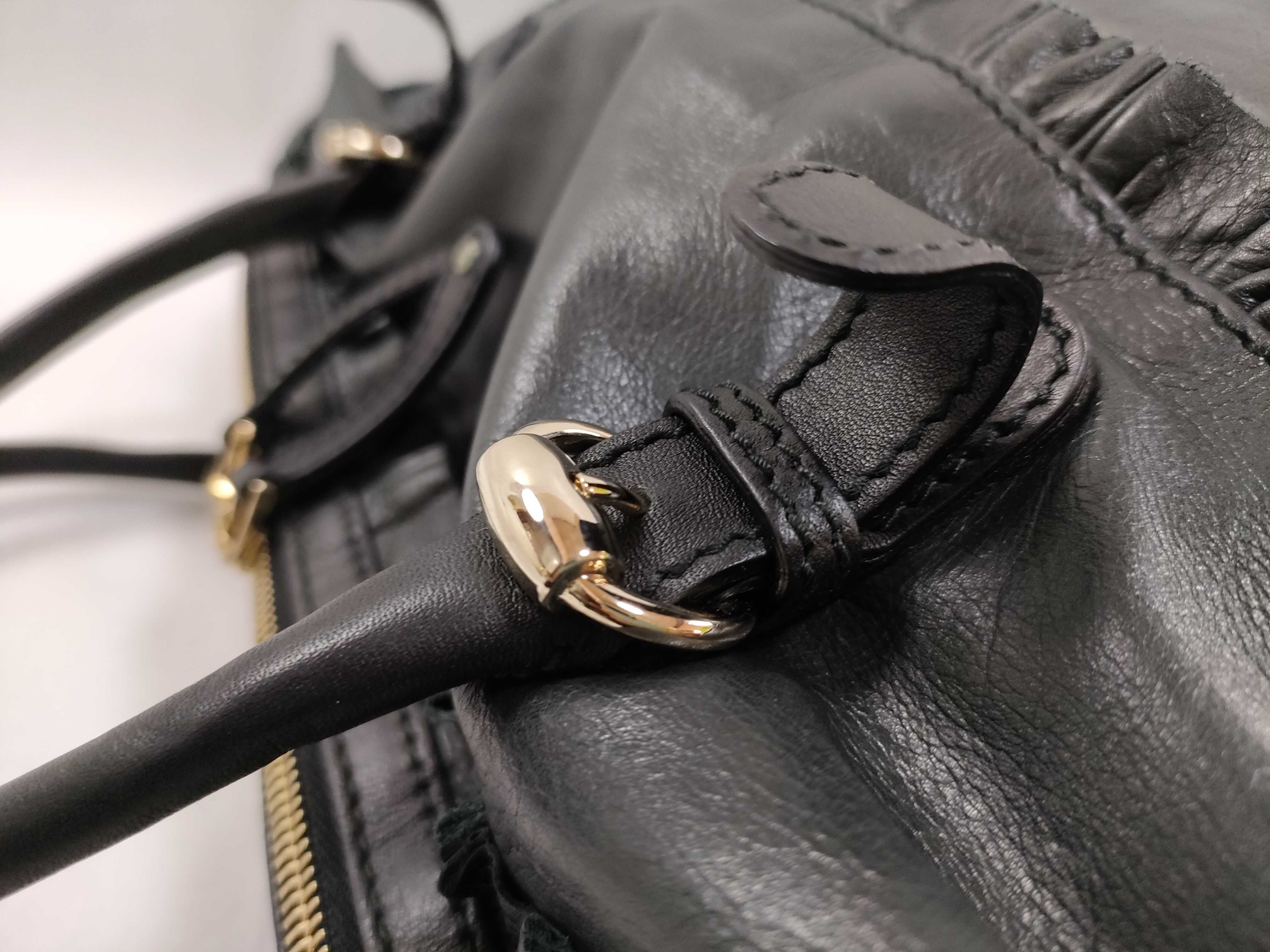 189847 Leather Handbag, Black — view 5