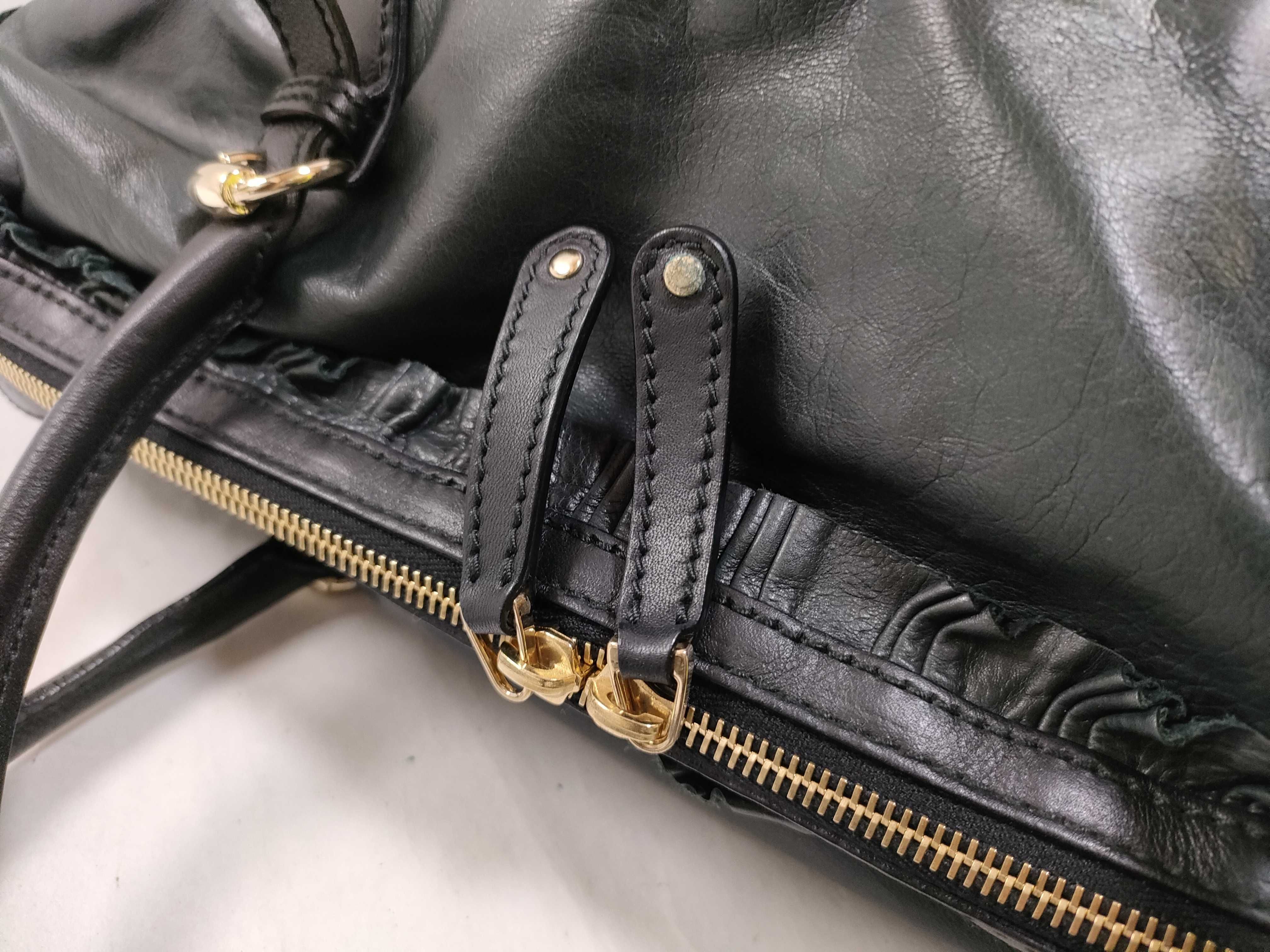 189847 Leather Handbag, Black — view 7