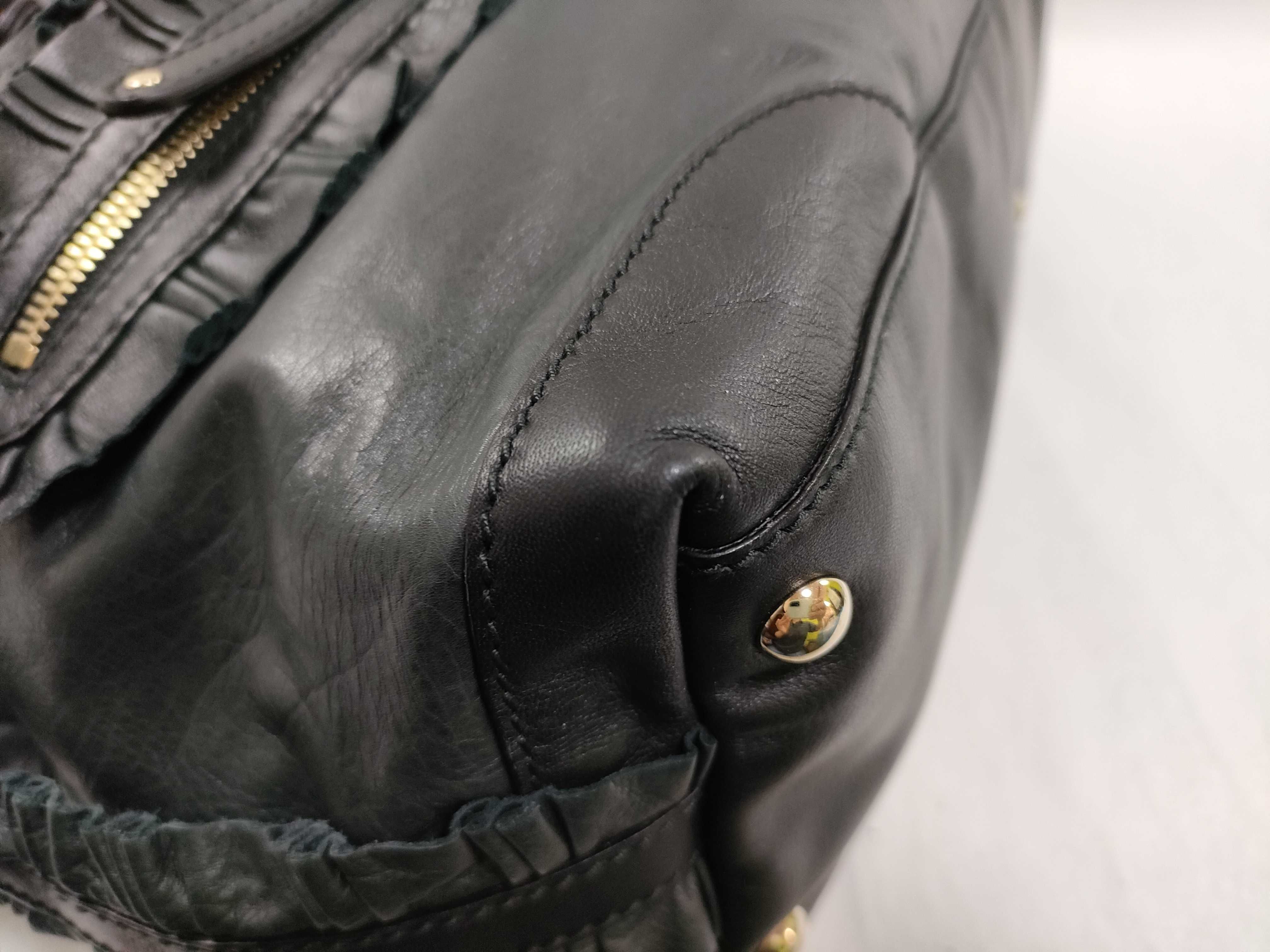 189847 Leather Handbag, Black — view 8