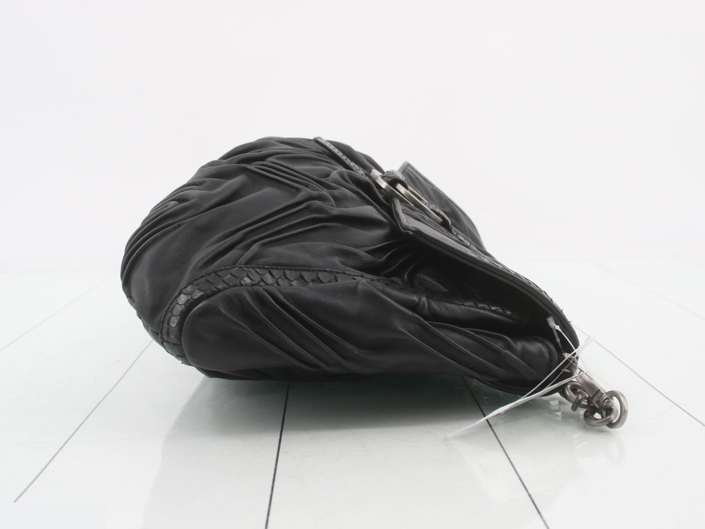Chandra Chain Shoulder Bag, Black Leather — view 3
