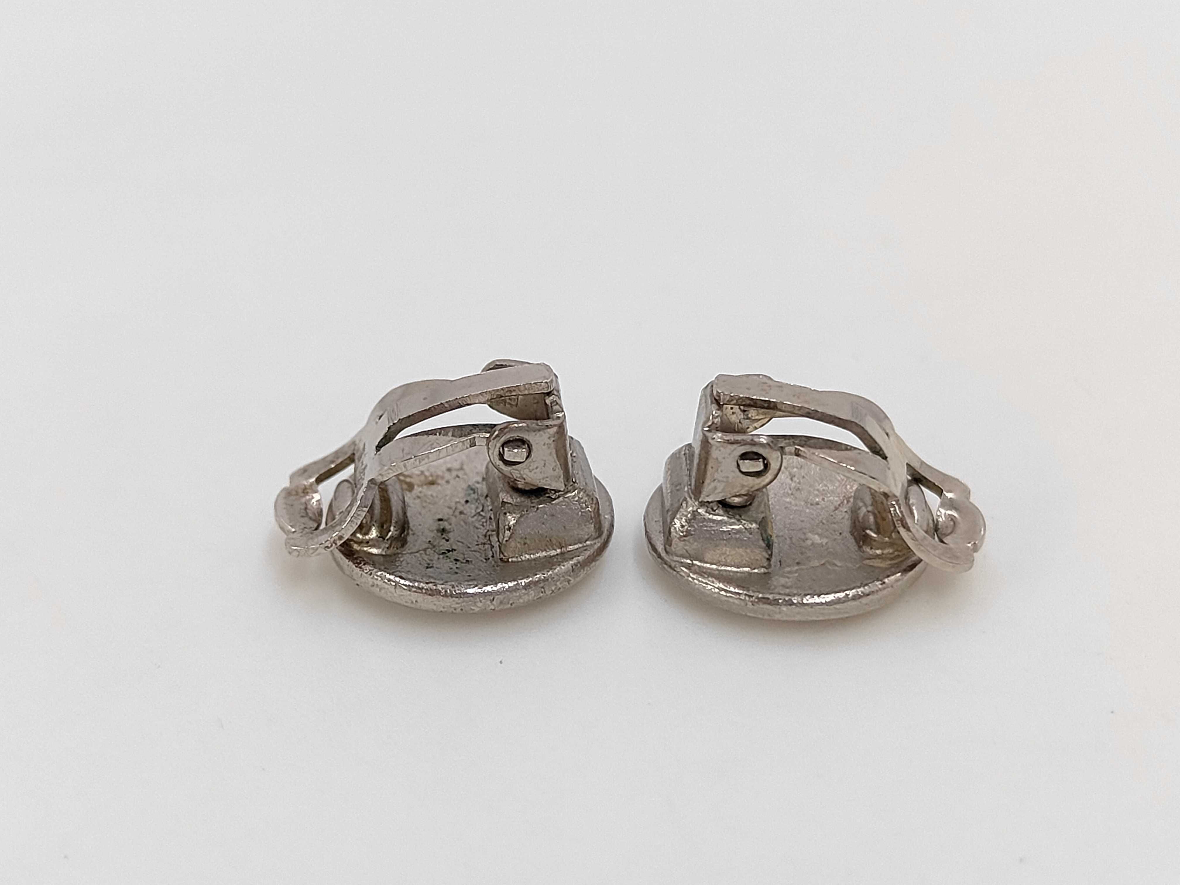 Silver Metal Logo Earrings (with verdigris) — view 3
