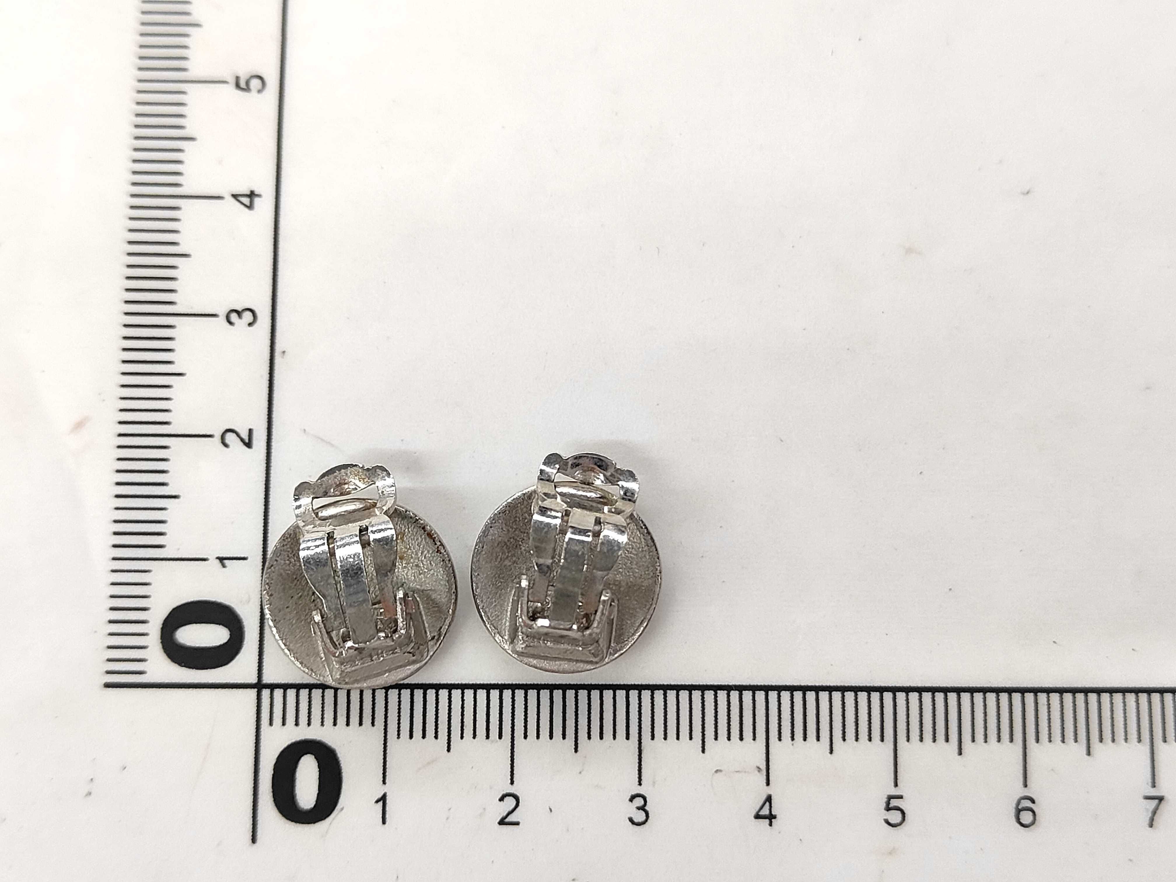 Silver Metal Logo Earrings (with verdigris) — view 6