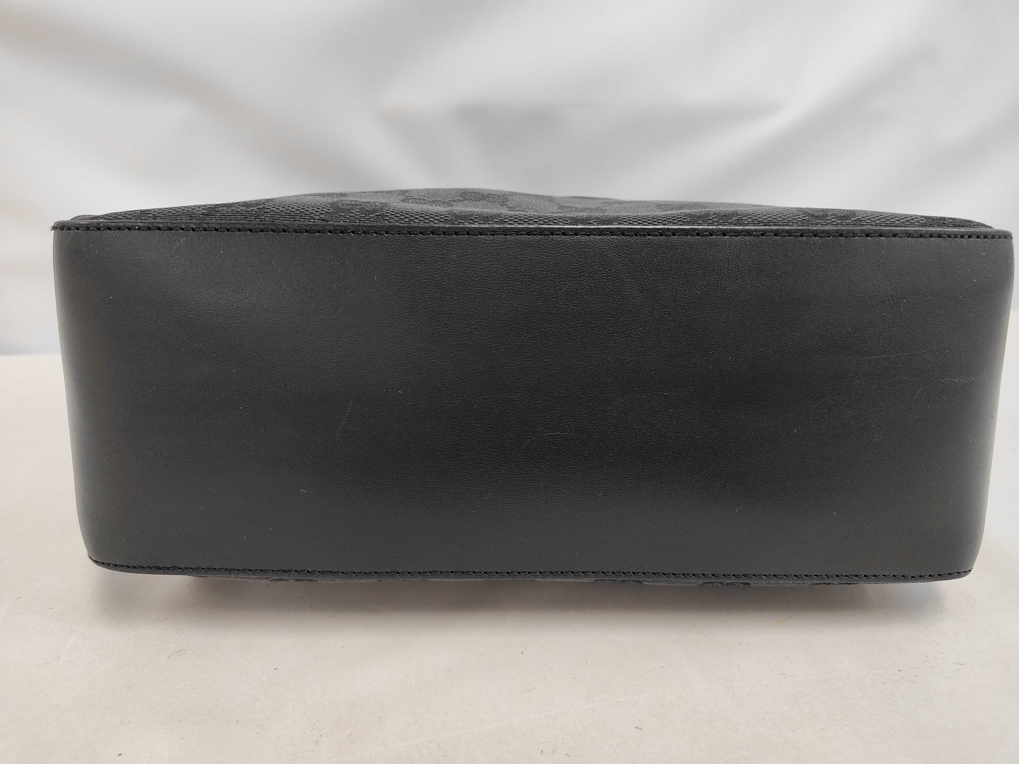 Shoulder Bag, Gucci One-Shoulder Bag, Half Moon GG Canvas Leather Black Shoulder Bag — view 4