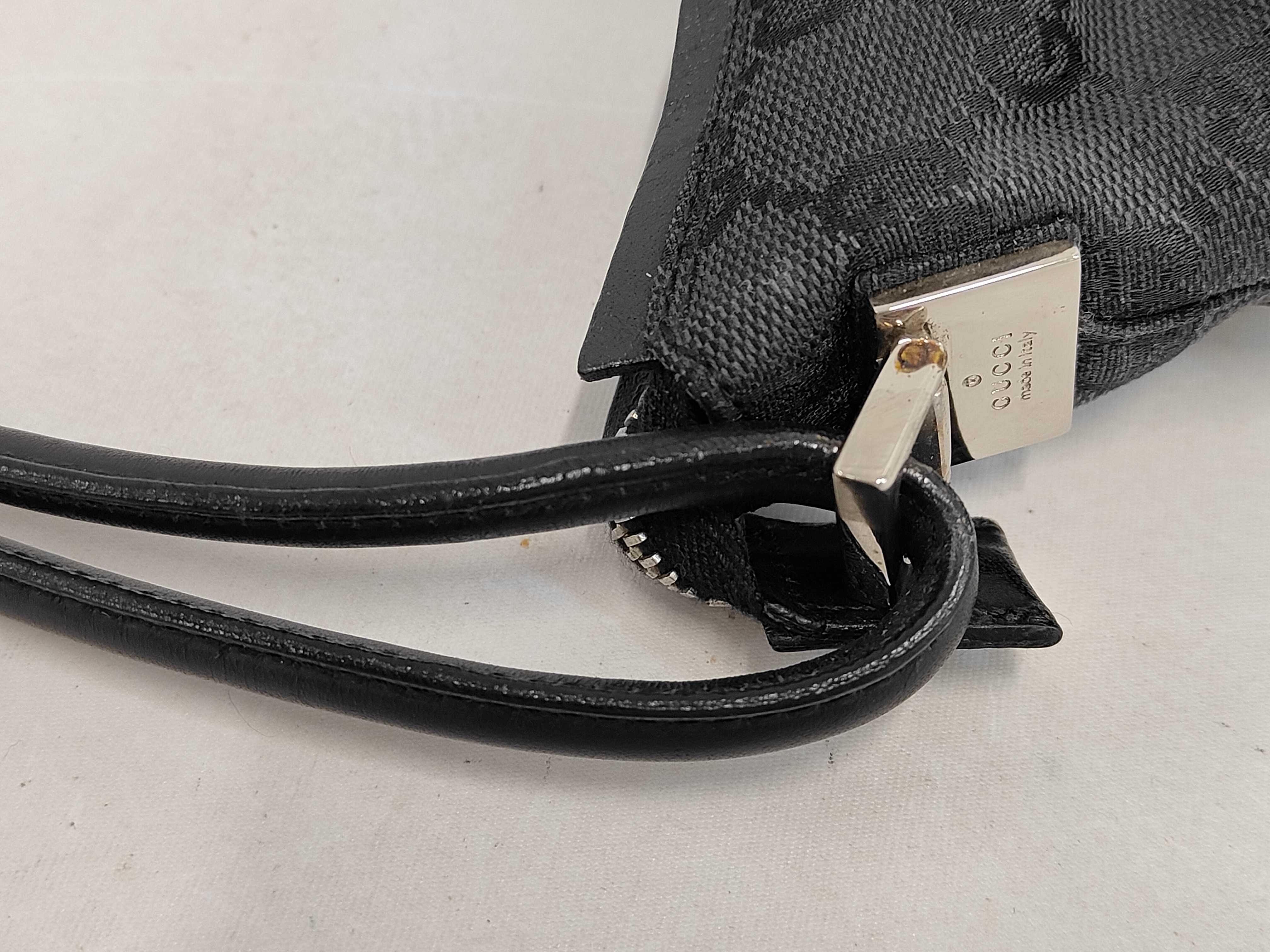 Shoulder Bag, Gucci One-Shoulder Bag, Half Moon GG Canvas Leather Black Shoulder Bag — view 6