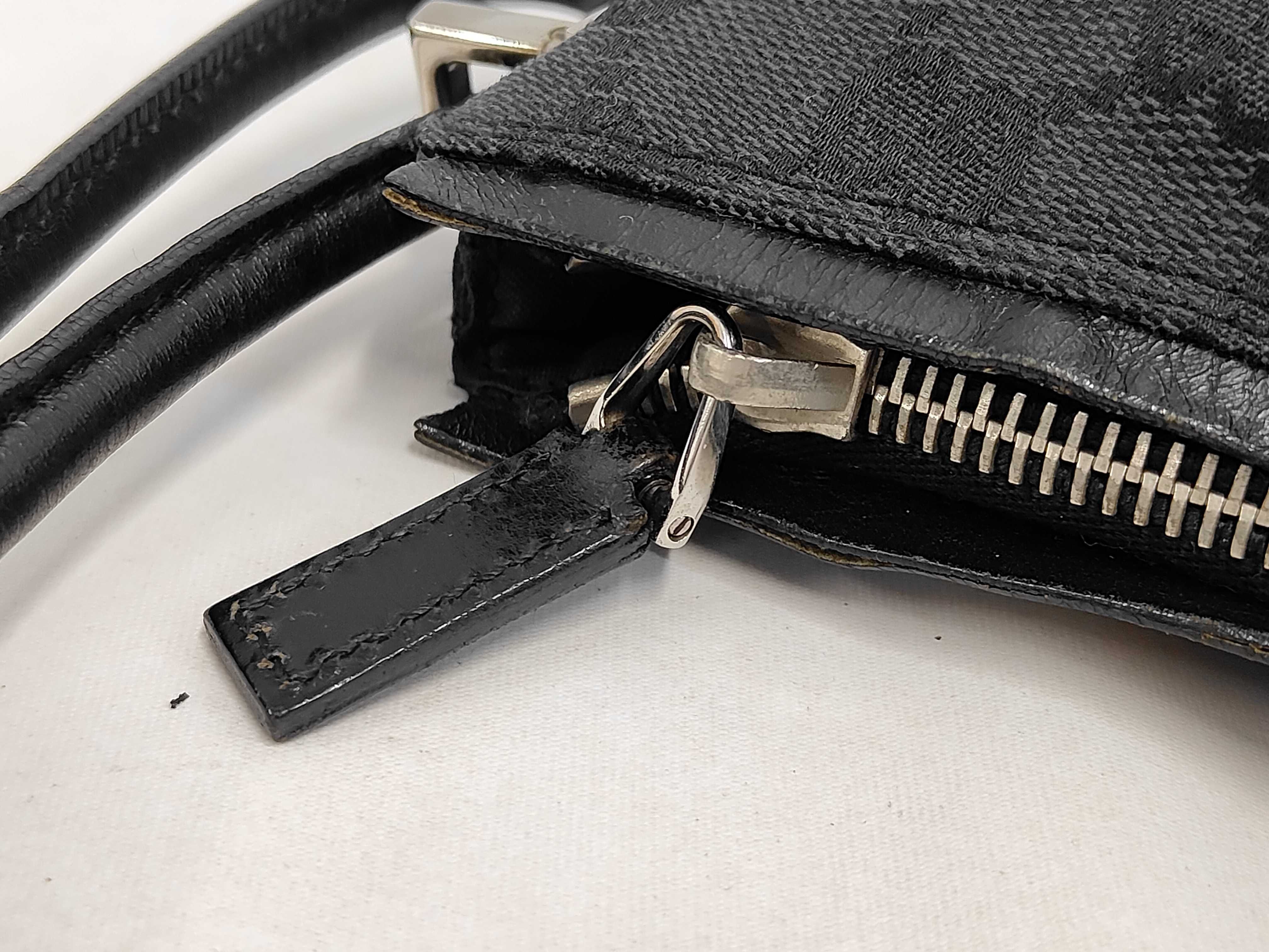 Shoulder Bag, Gucci One-Shoulder Bag, Half Moon GG Canvas Leather Black Shoulder Bag — view 7