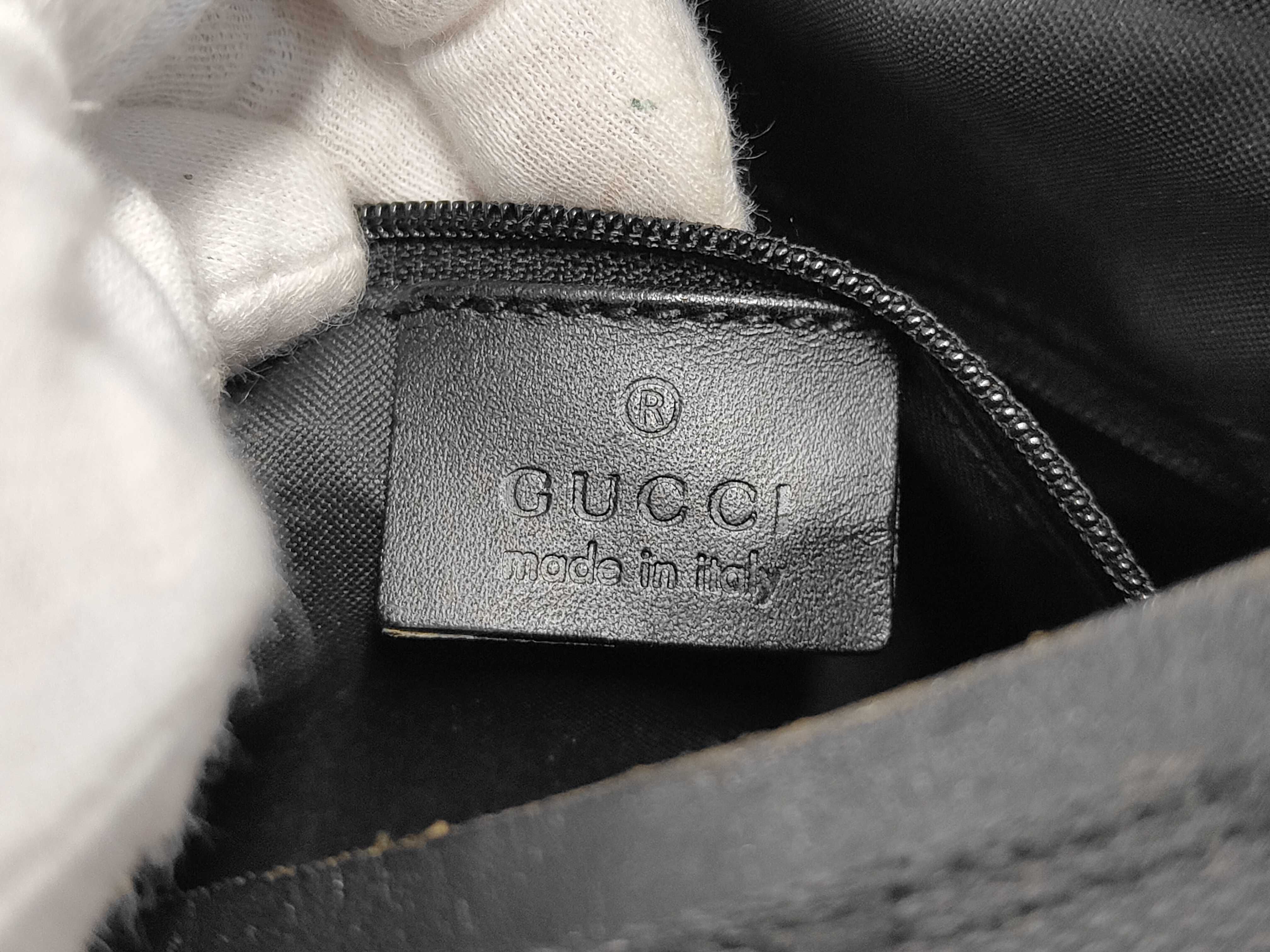 Shoulder Bag, Gucci One-Shoulder Bag, Half Moon GG Canvas Leather Black Shoulder Bag — view 8