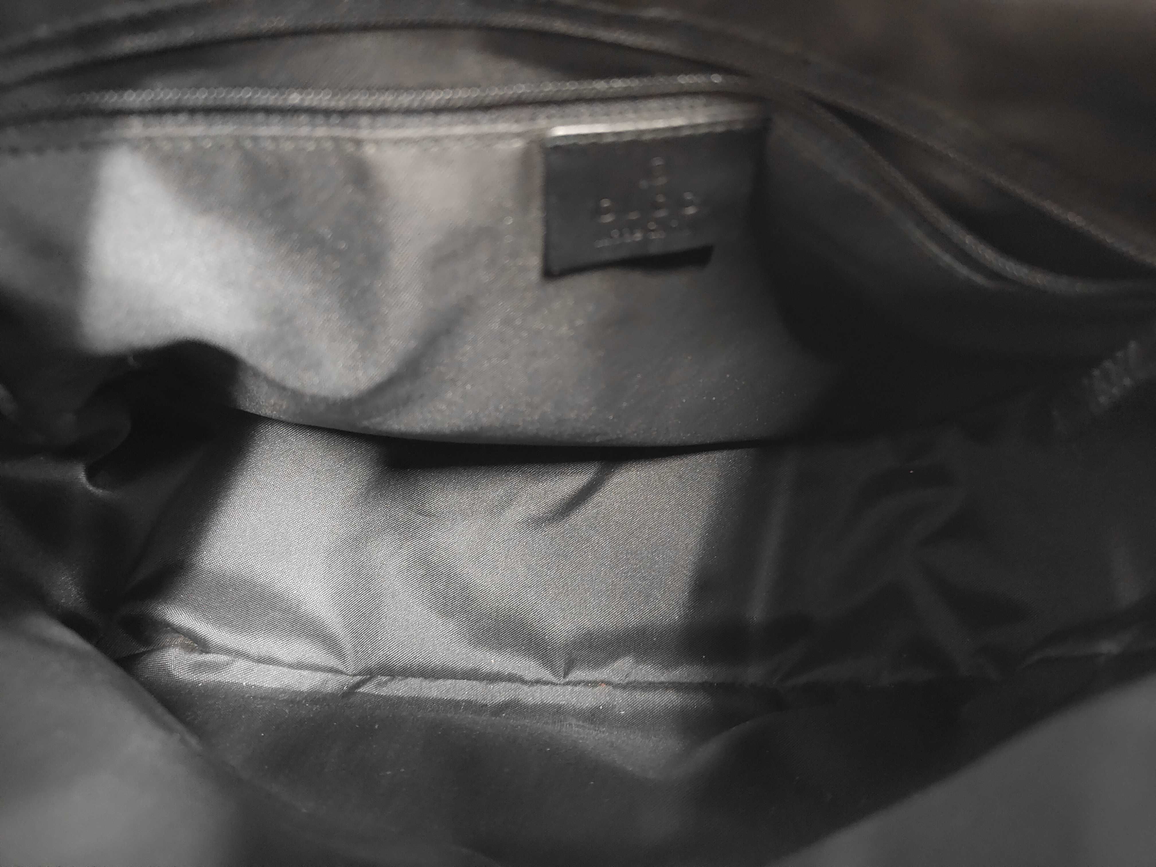 Shoulder Bag, Gucci One-Shoulder Bag, Half Moon GG Canvas Leather Black Shoulder Bag — view 9
