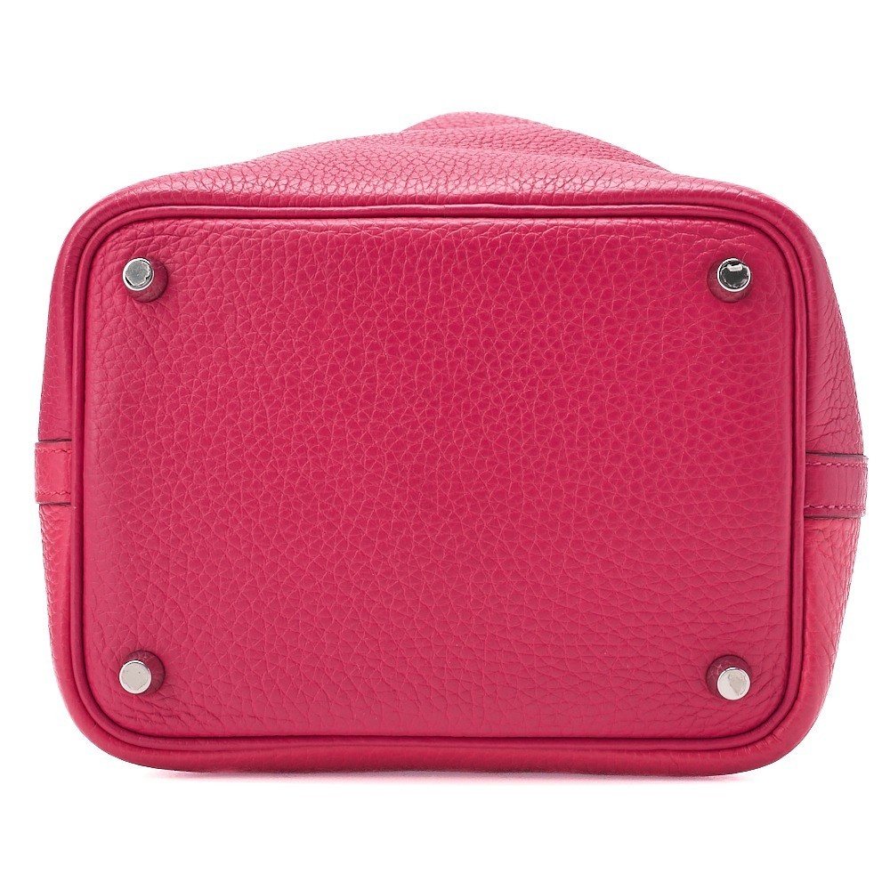 Picotin Lock PM, Taurillon Clemence leather, Rose Extreme, Silver hardware — view 5