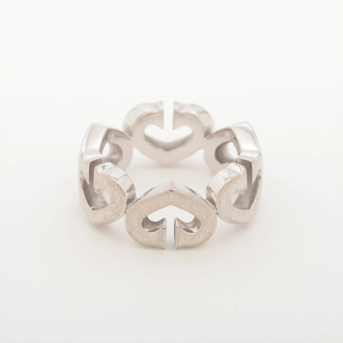 C Heart Diamond Ring, 750 (WG), 7.9g, Size 47, NQ8049. Serial number — view 2