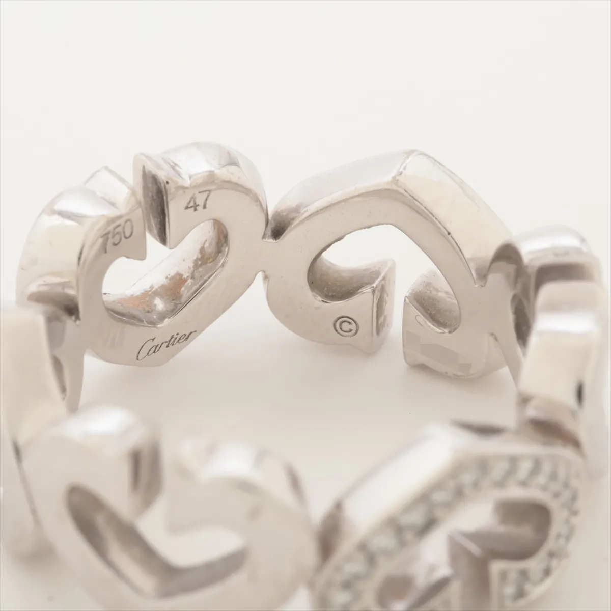 C Heart Diamond Ring, 750 (WG), 7.9g, Size 47, NQ8049. Serial number — view 3