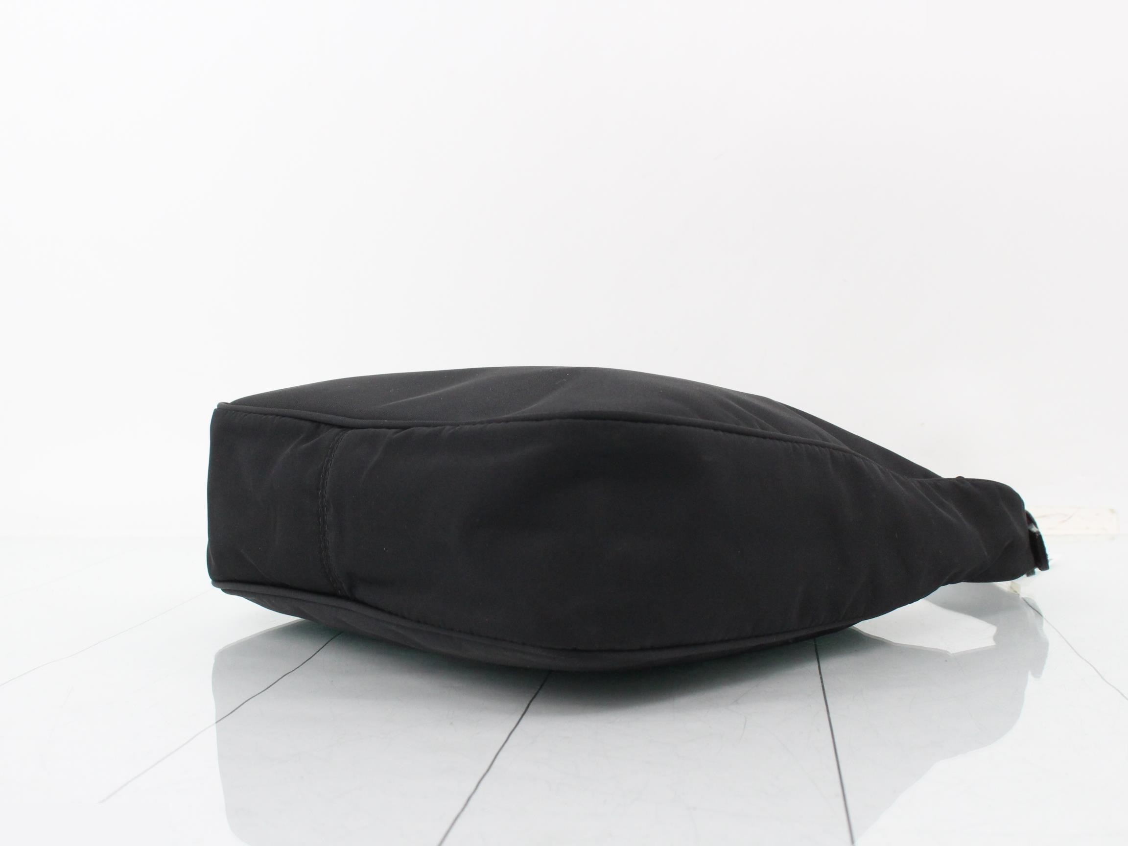 Shoulder bag, nylon/leather, black — view 6