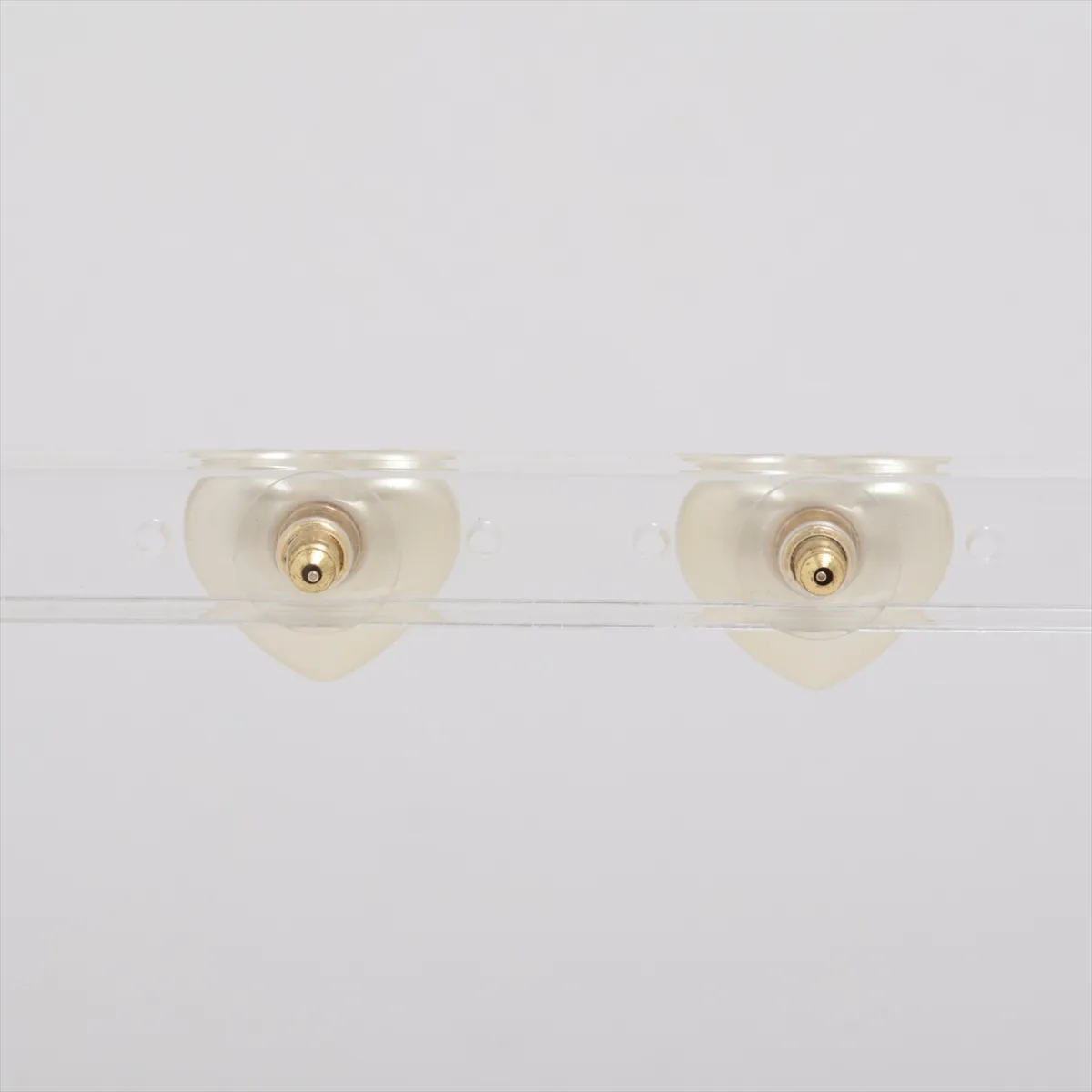 Coco Mark Heart A22V Earrings (Pair) GP x Rhinestone x Faux Pearl Gold - — view 2